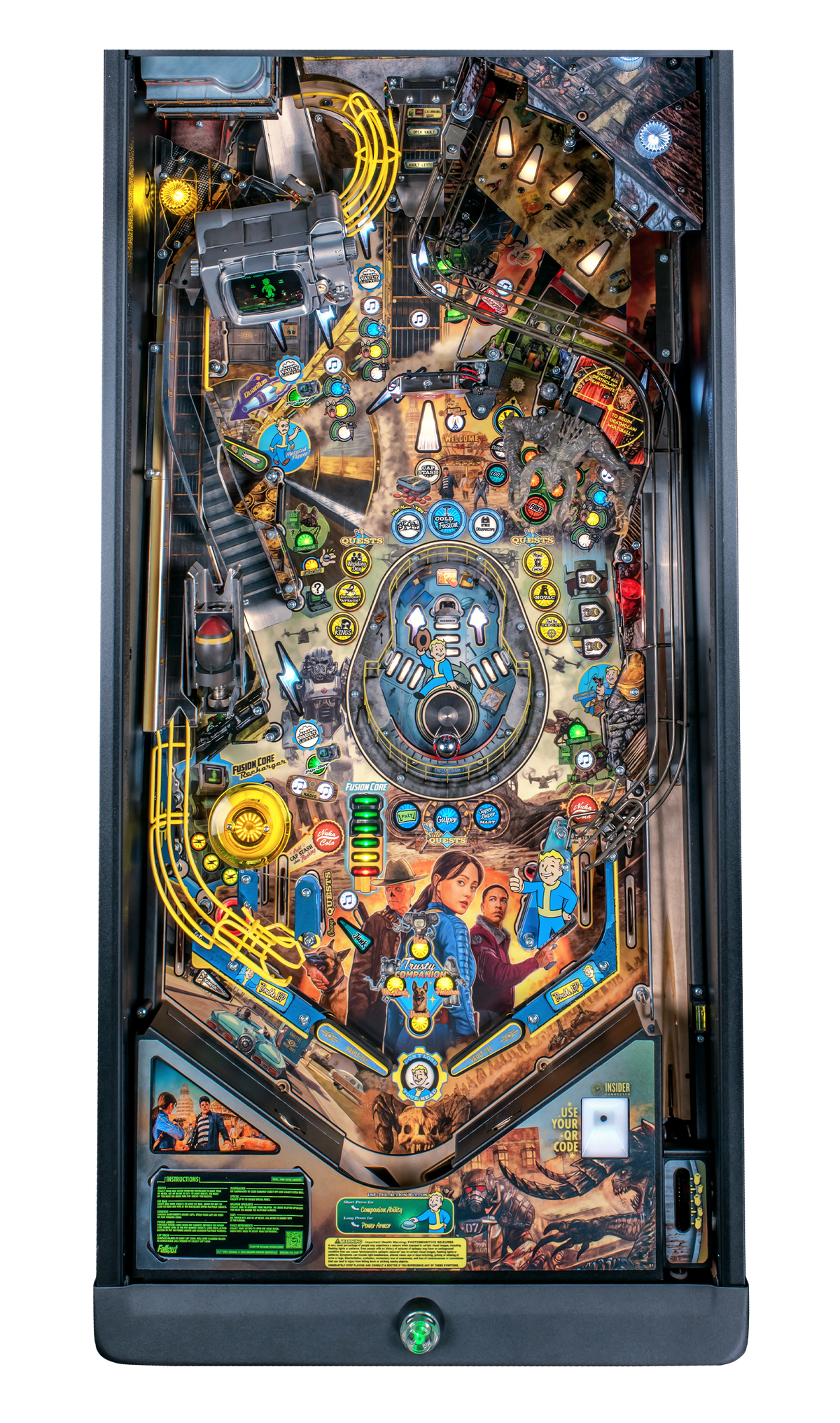 Flipper Fallout Premium Stern – plateau de jeu avec plateau inférieur Vault