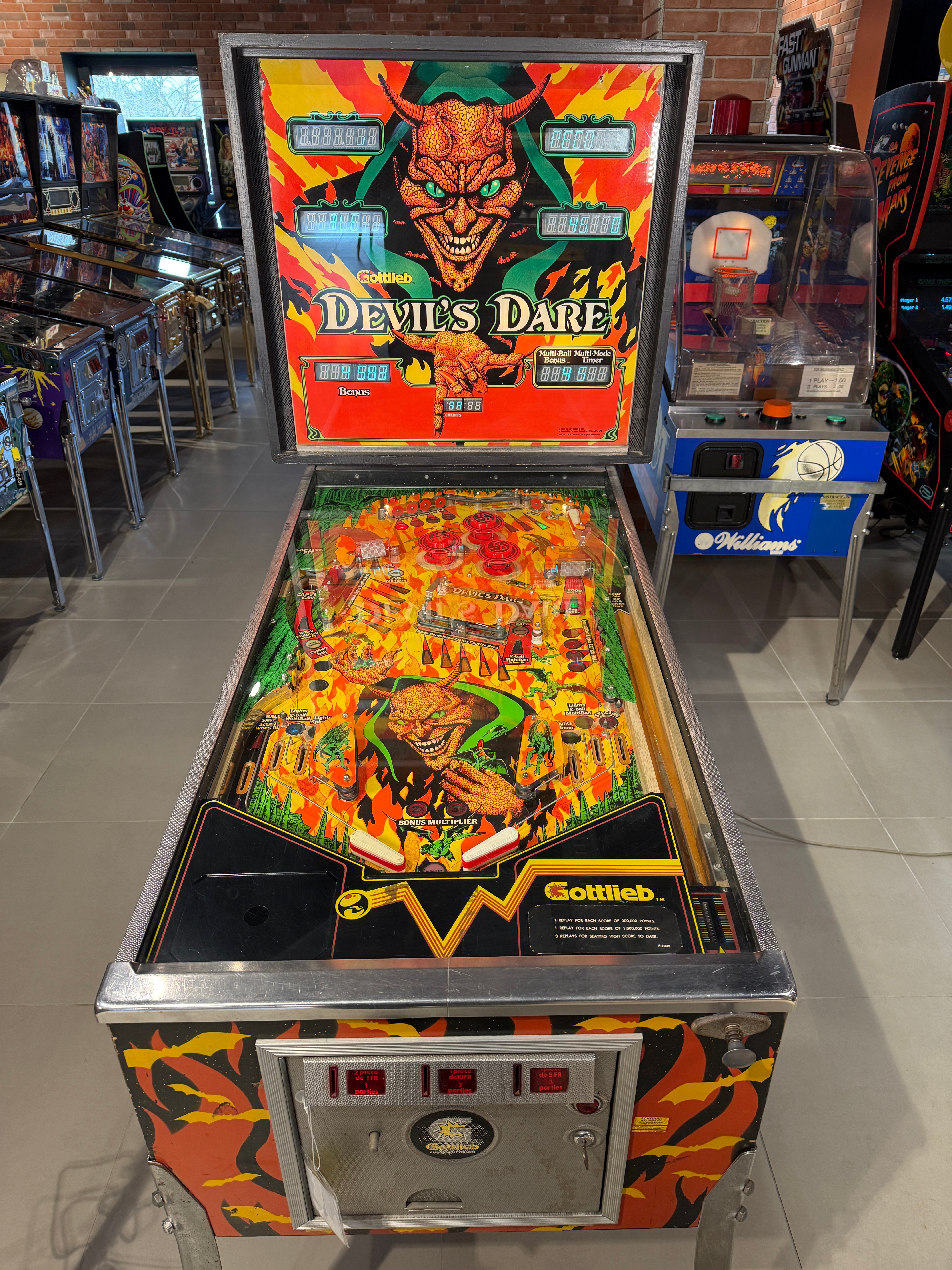 backglass flipper devils dare gottlieb