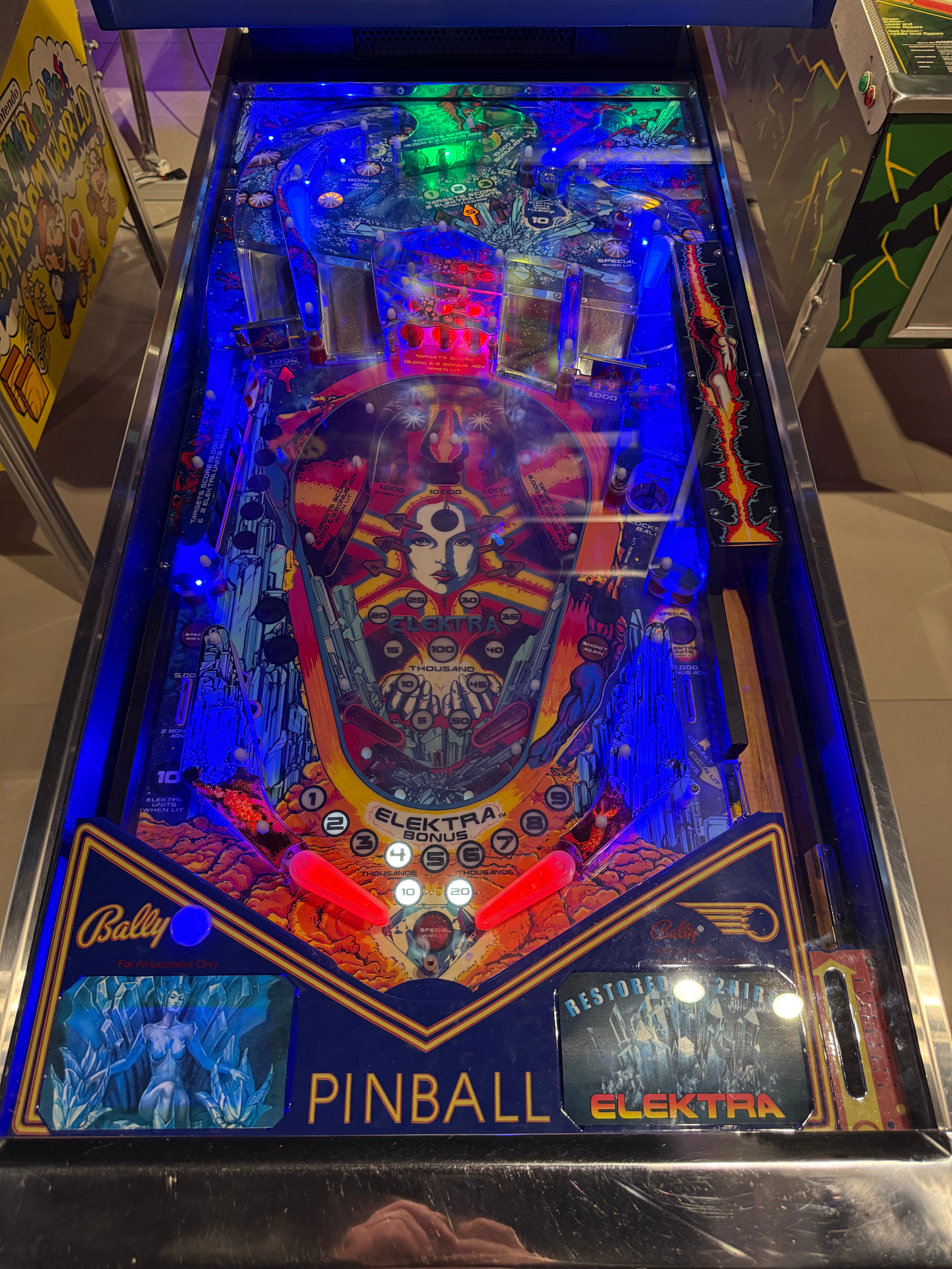 plateau flipper elektra bally playfield