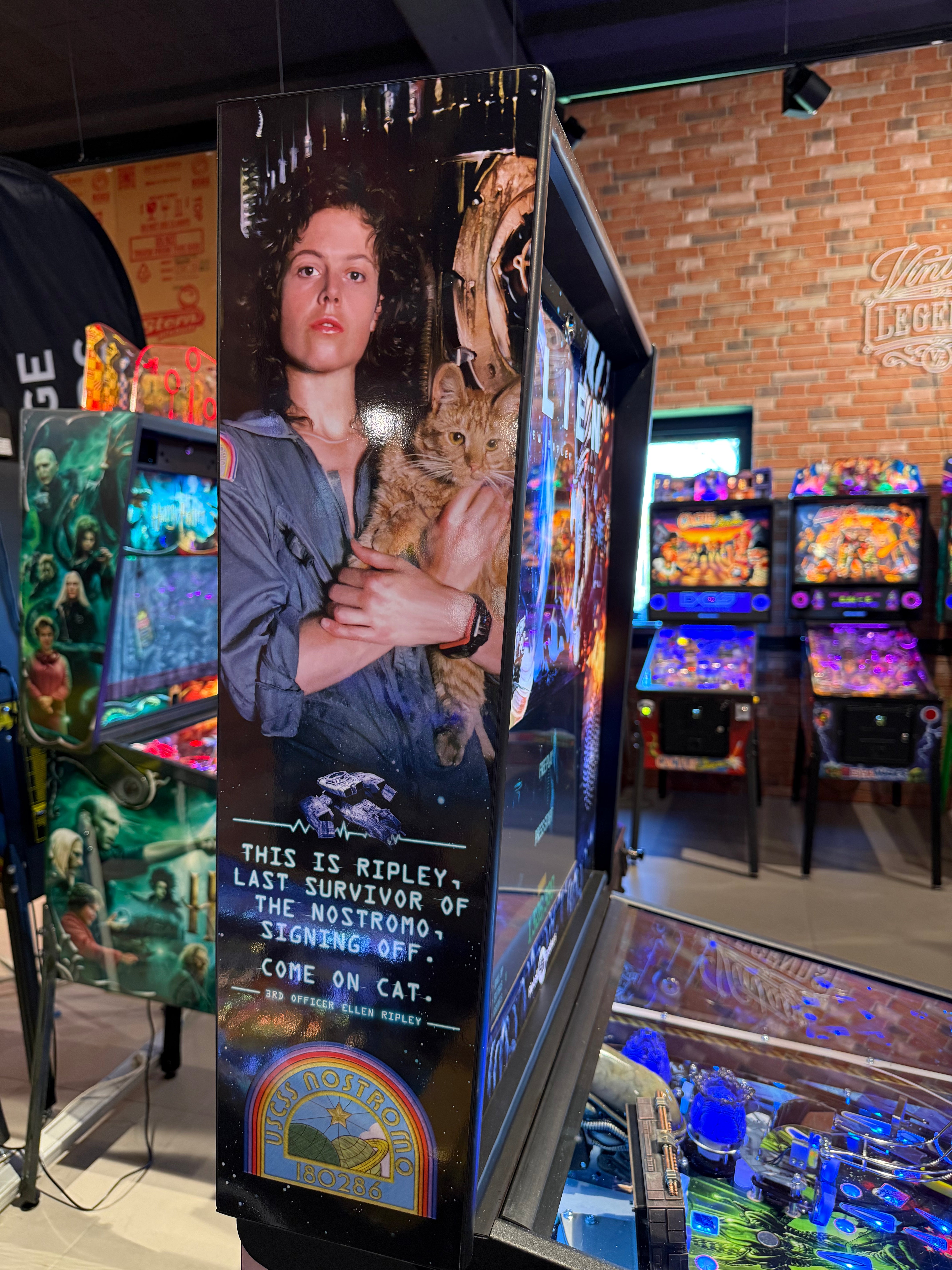 backglass flipper alien ellen ripley edition pinball brothers