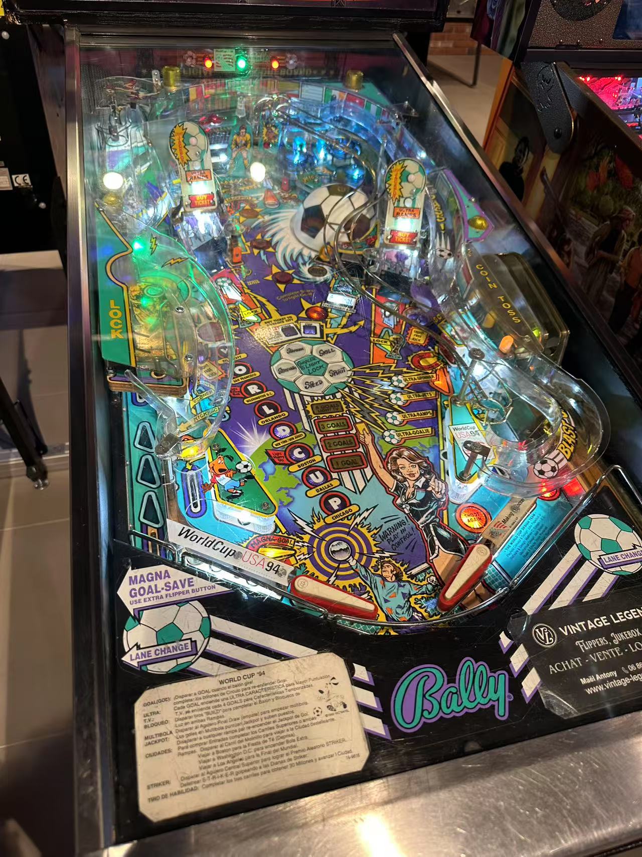 plateau flipper world cup soccer 94 bally playfield