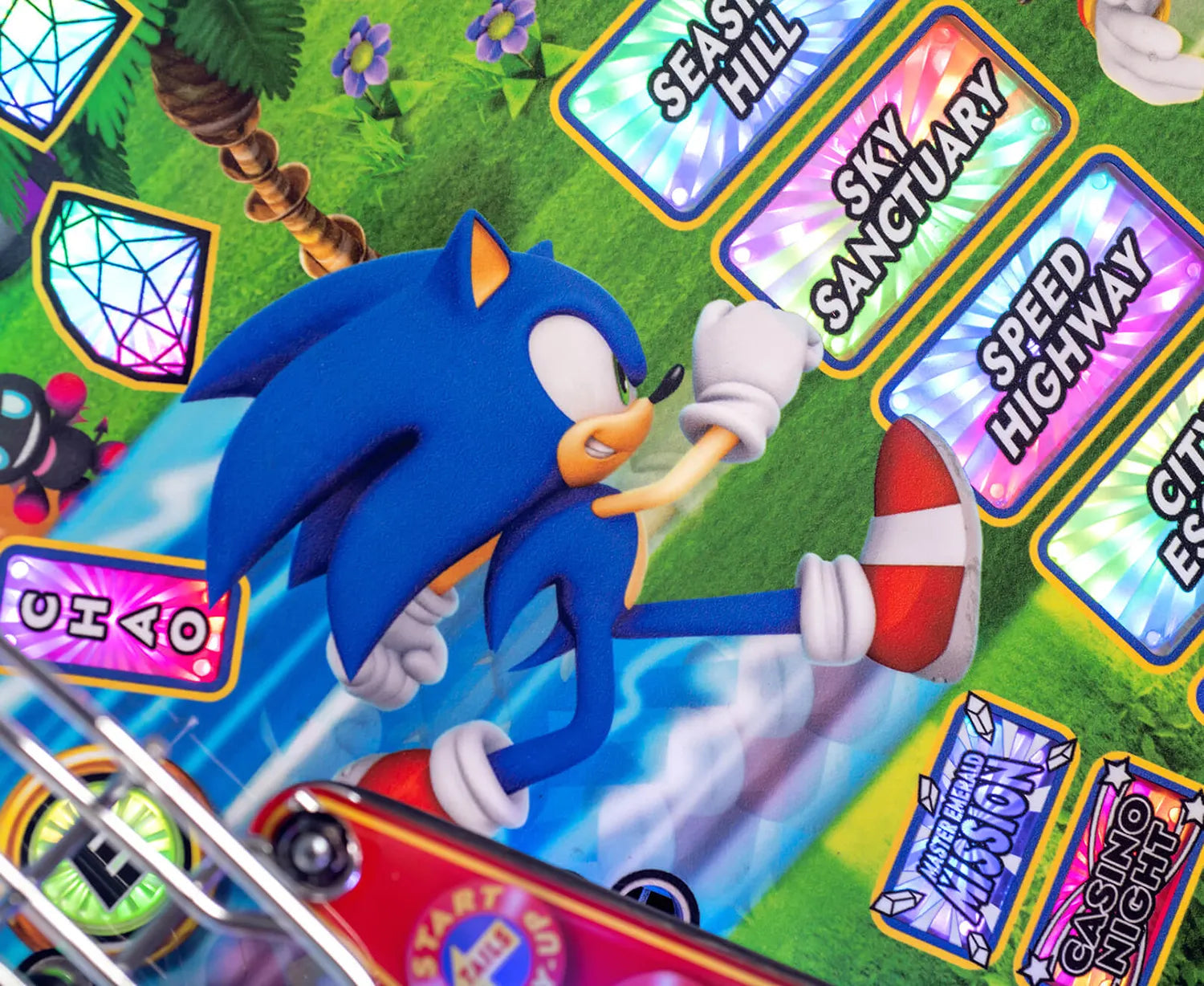 Flipper Sonic Special Edition Jersey Jack – détail plateau de jeu
