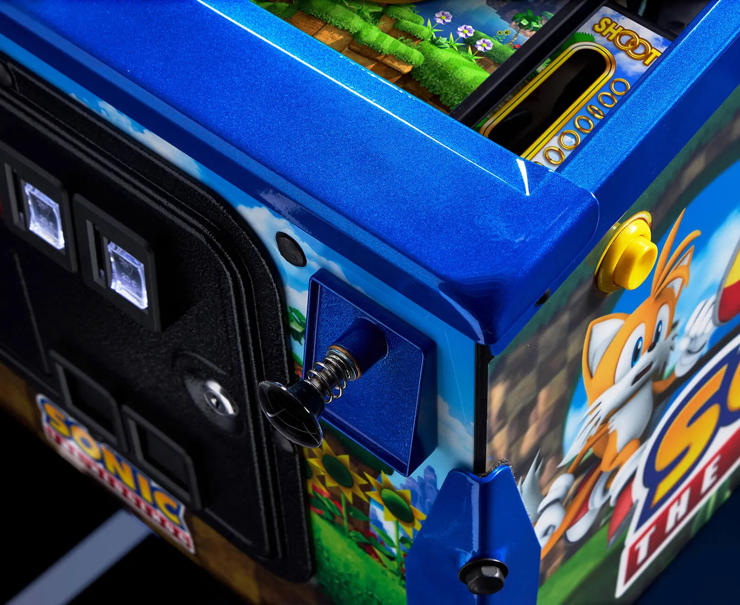 Flipper Sonic Special Edition Jersey Jack Pinball – vue latérale cabinet