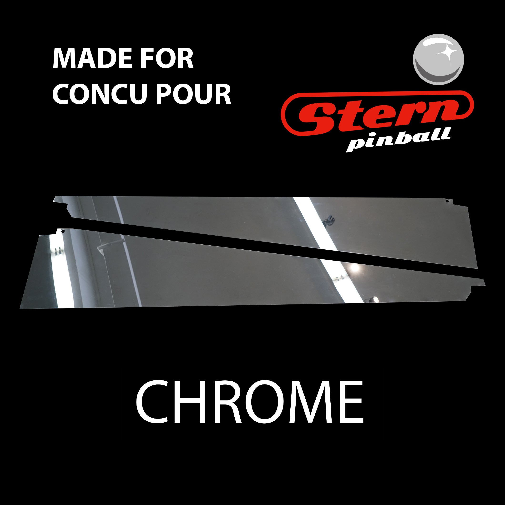 Paire de miroirs Blade inox pour flipper Stern officiels