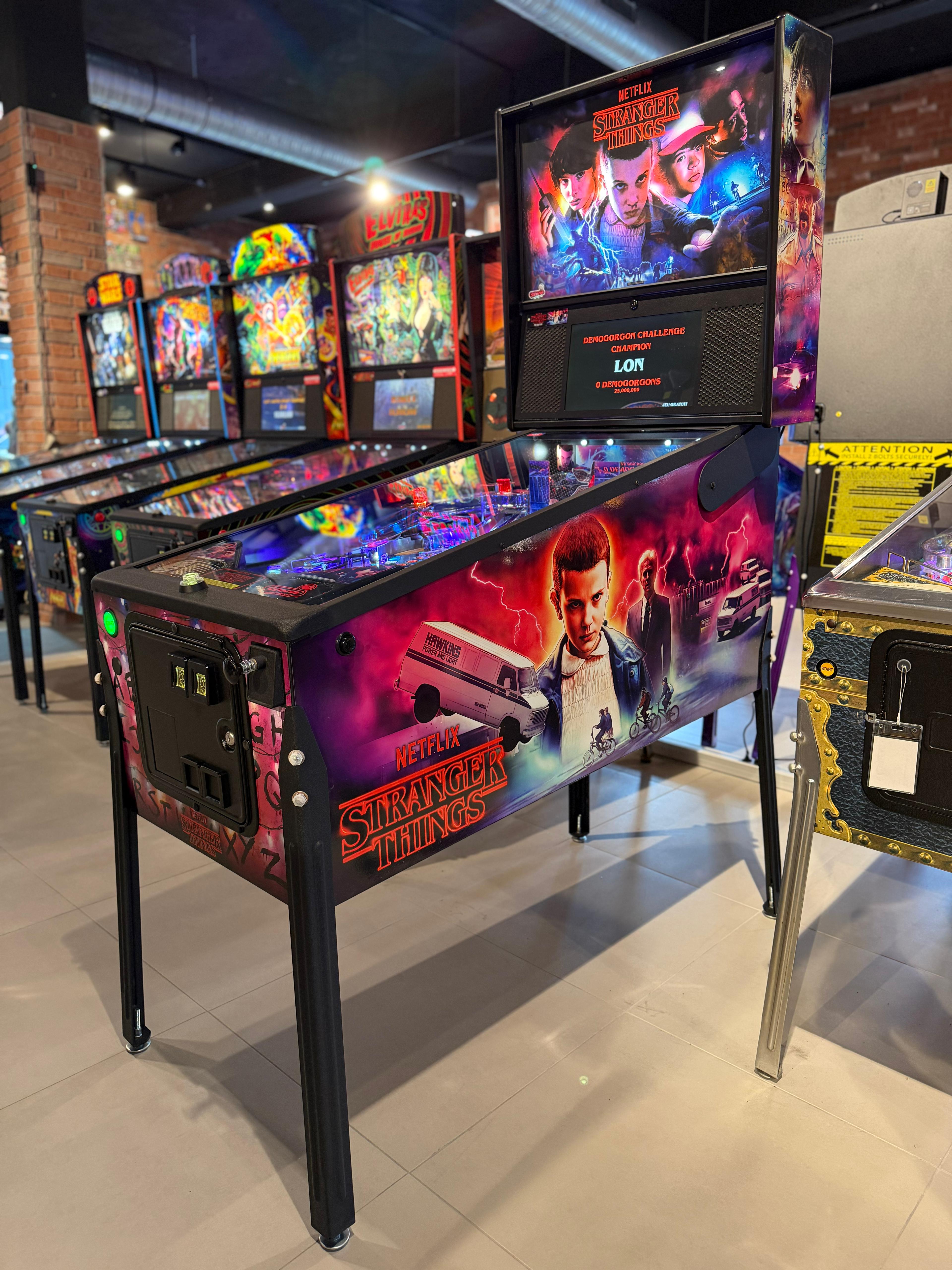 flipper stranger things pro stern pinball machine