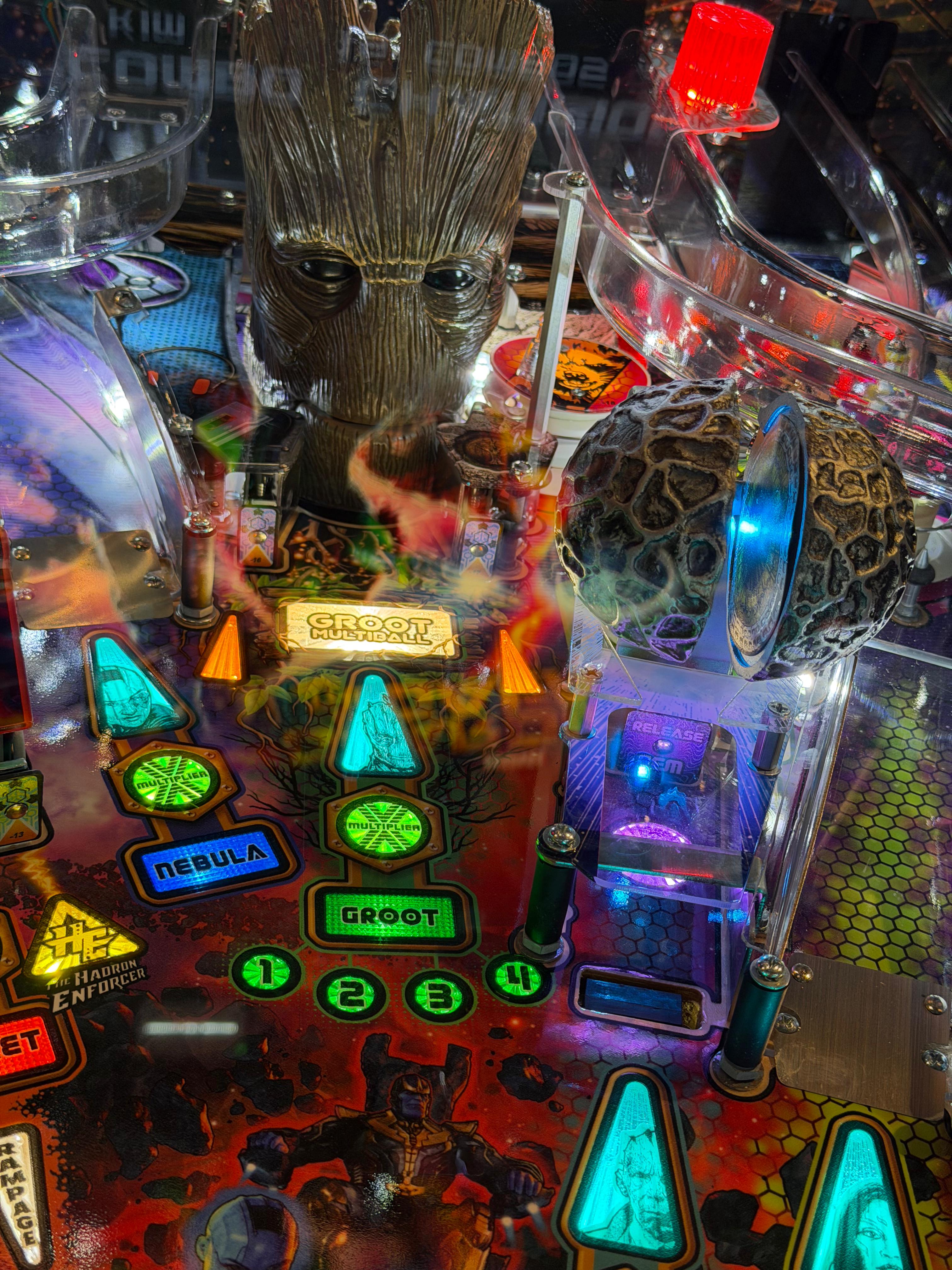 détail plateau flipper guardians of the galaxy stern