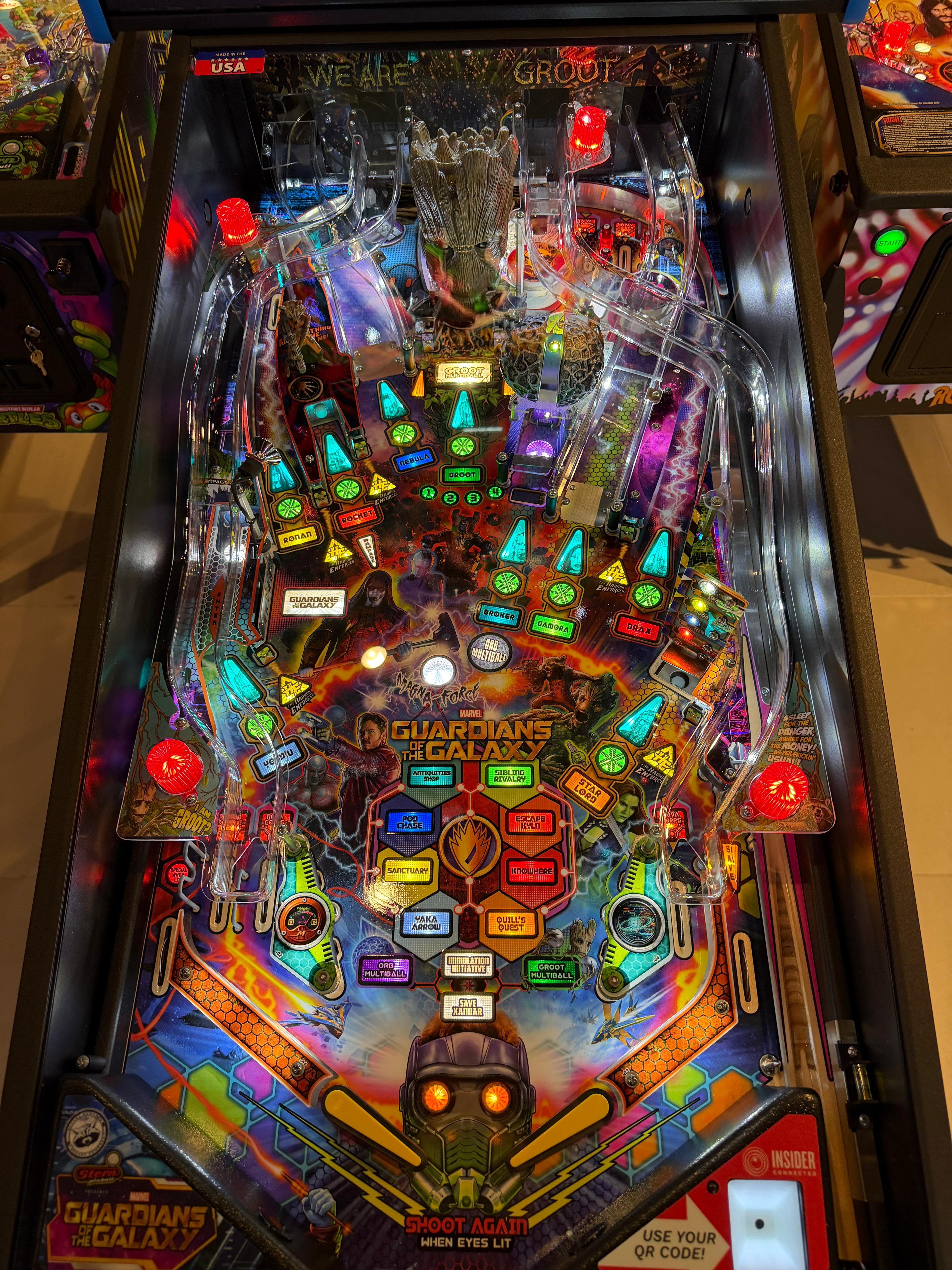 plateau flipper guardians of the galaxy stern playfield