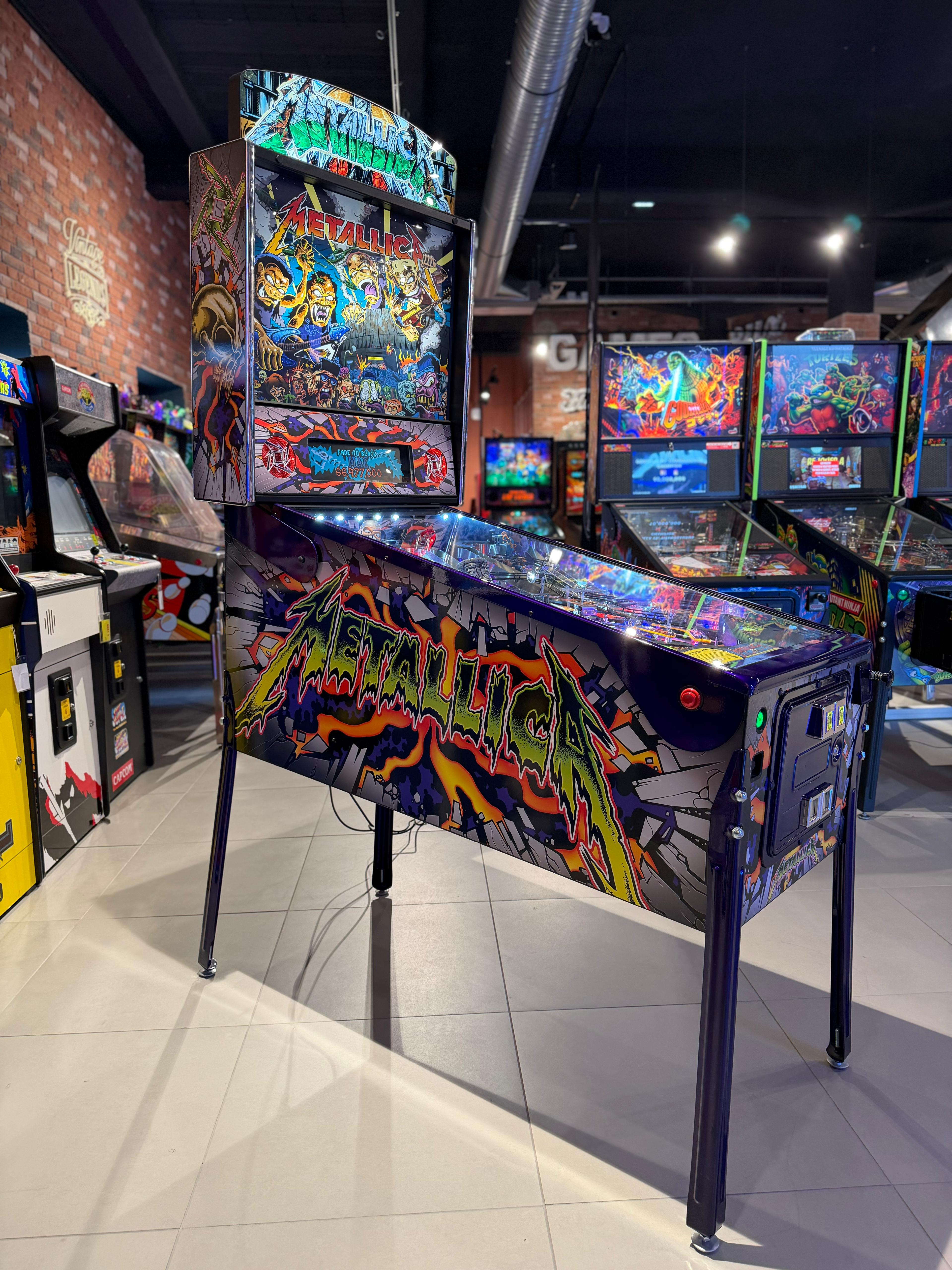 flipper metallica stern premium custom pinball machine