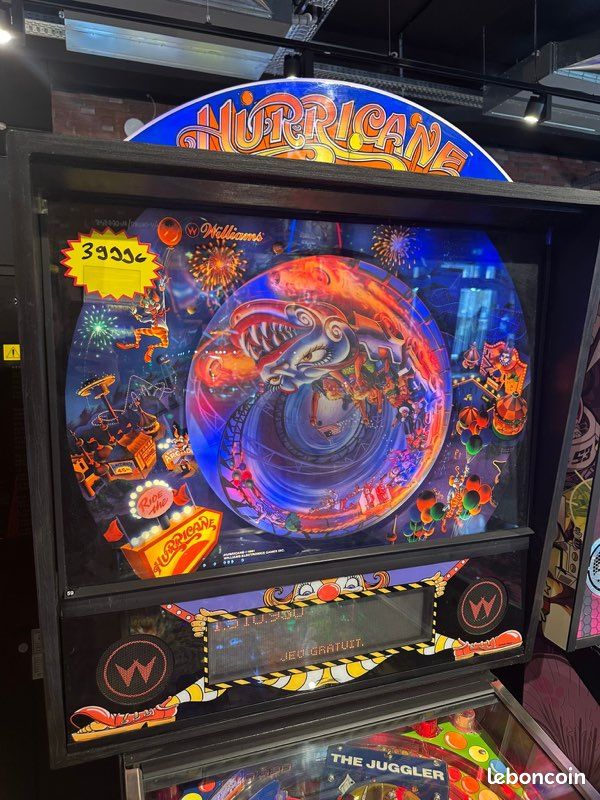 Backglass flipper Hurricane Williams Williams pinball