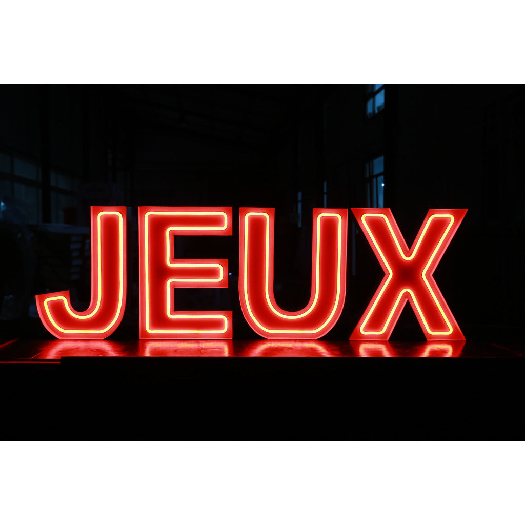 4 lettres lumineuses professionnelles XL RGB Bluetooth largeur 1,88 mètre (JEUX)