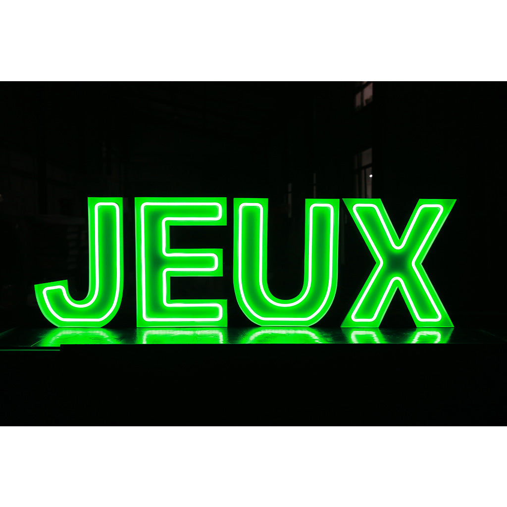 4 lettres lumineuses professionnelles XL RGB Bluetooth largeur 1,88 mètre (JEUX)