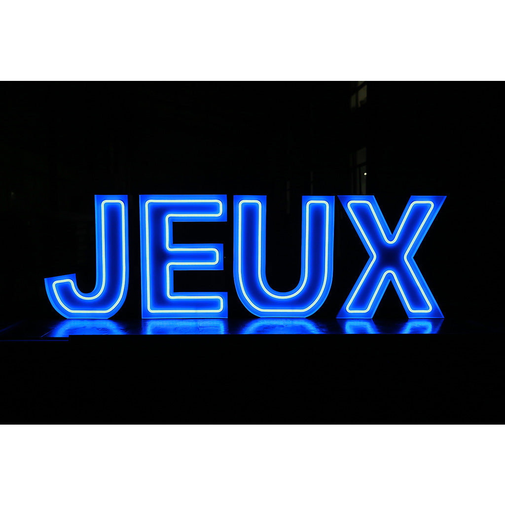 4 lettres lumineuses professionnelles XL RGB Bluetooth largeur 1,88 mètre (JEUX)