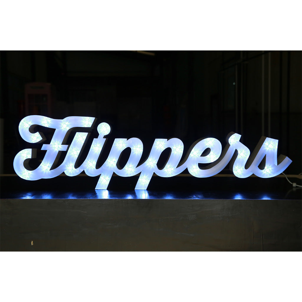 Enseigne lumineuse professionnelle RGB Bluetooth largeur 1,58 mètre (FLIPPERS)