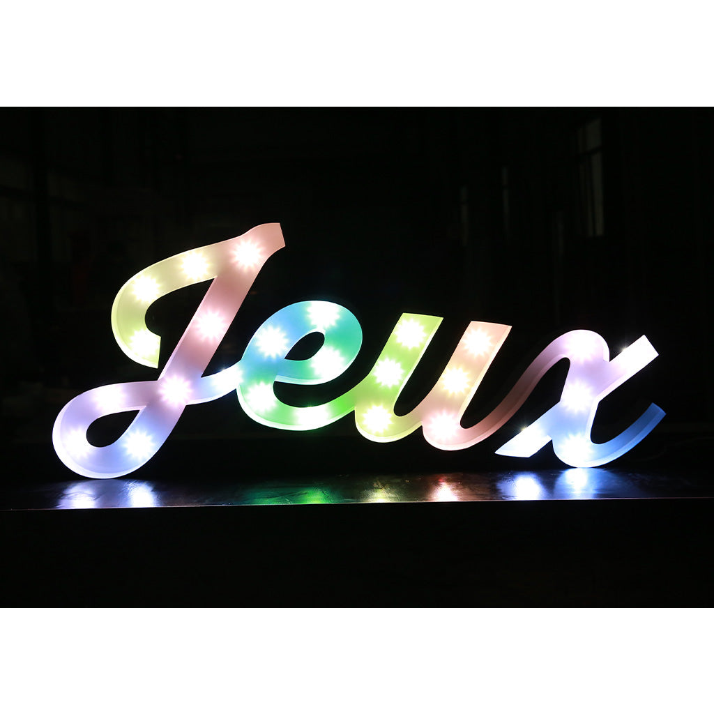 Enseigne lumineuse professionnelle RGB Bluetooth largeur 1,50 mètre (JEUX)