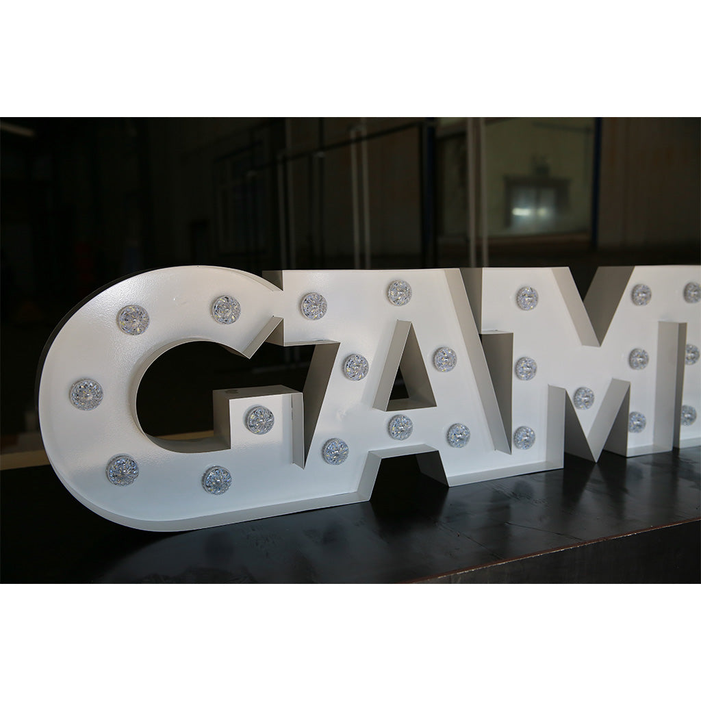 Enseigne lumineuse professionnelle RGB Bluetooth largeur 1,94 mètre (GAMES)