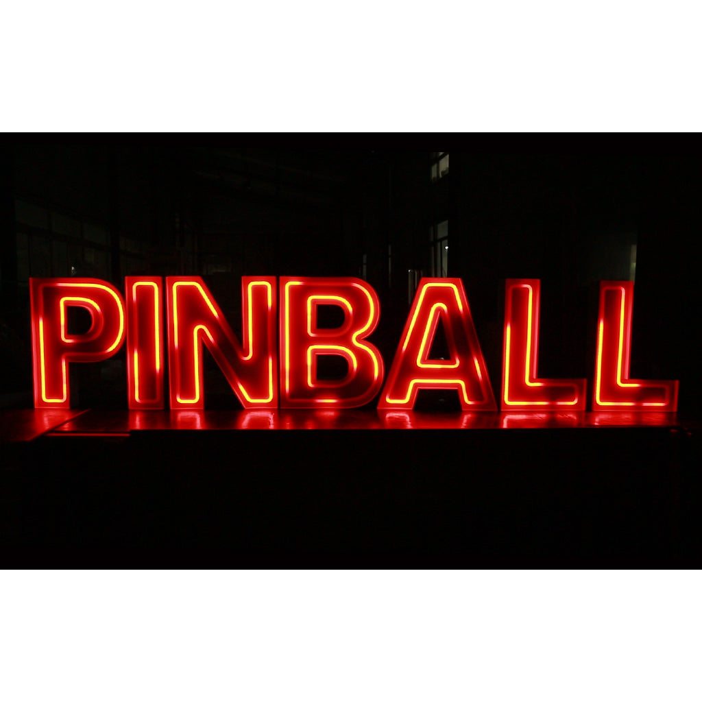 7 lettres lumineuses professionnelles XL RGB Bluetooth largeur 2,93 mètre (PINBALL)