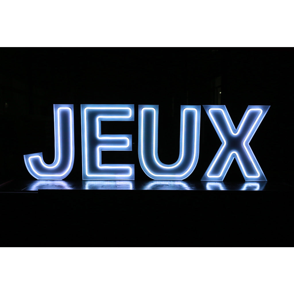 4 lettres lumineuses professionnelles XL RGB Bluetooth largeur 1,88 mètre (JEUX)