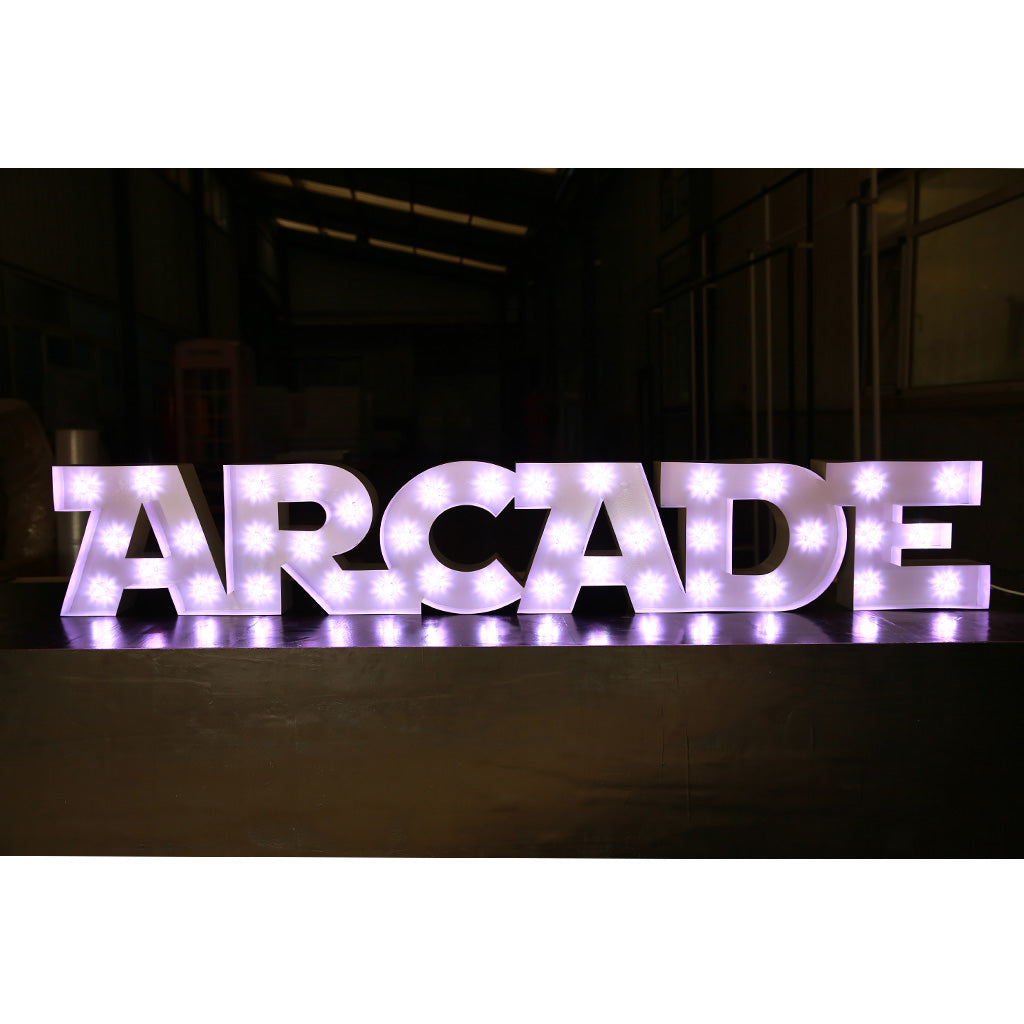 Enseigne lumineuse professionnelle RGB Bluetooth largeur 2,03 mètre (ARCADE)