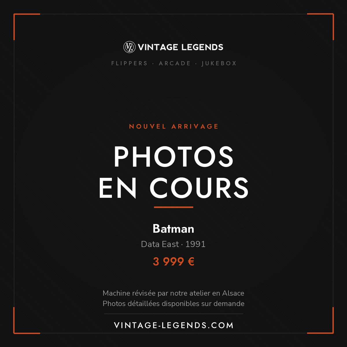 Flipper Batman Data East 1991 — photos en cours, Vintage Legends