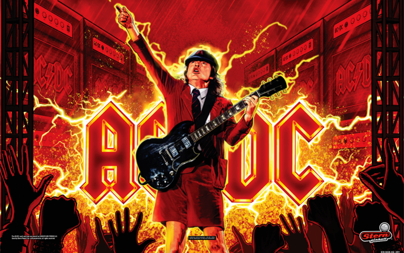 Backglass miroité du flipper AC/DC Remastered Limited Edition