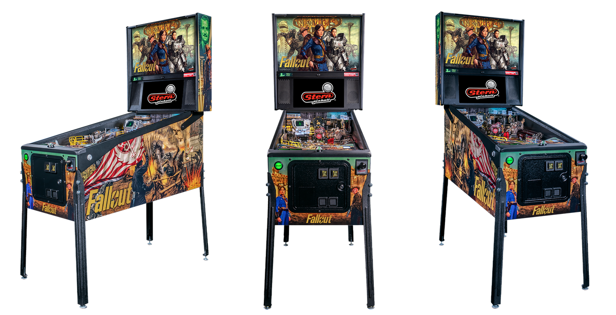 Flipper Fallout Premium Stern – trois vues du cabinet