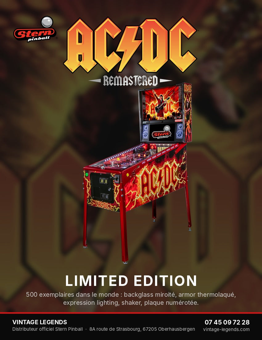 Flyer AC/DC Remastered Limited Edition de Stern Pinball, recto