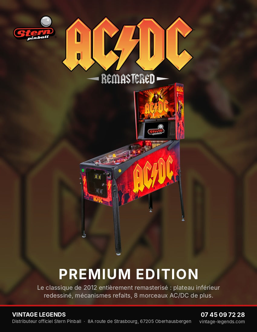Flyer AC/DC Remastered Premium Edition de Stern Pinball, recto