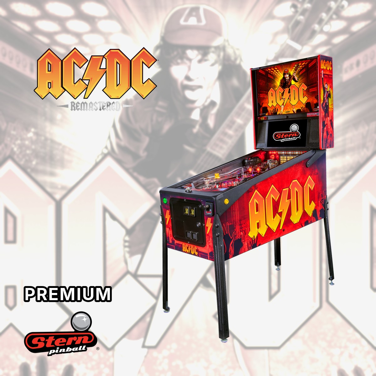Flipper AC/DC Remastered Premium Edition de Stern Pinball, neuf chez Vintage Legends