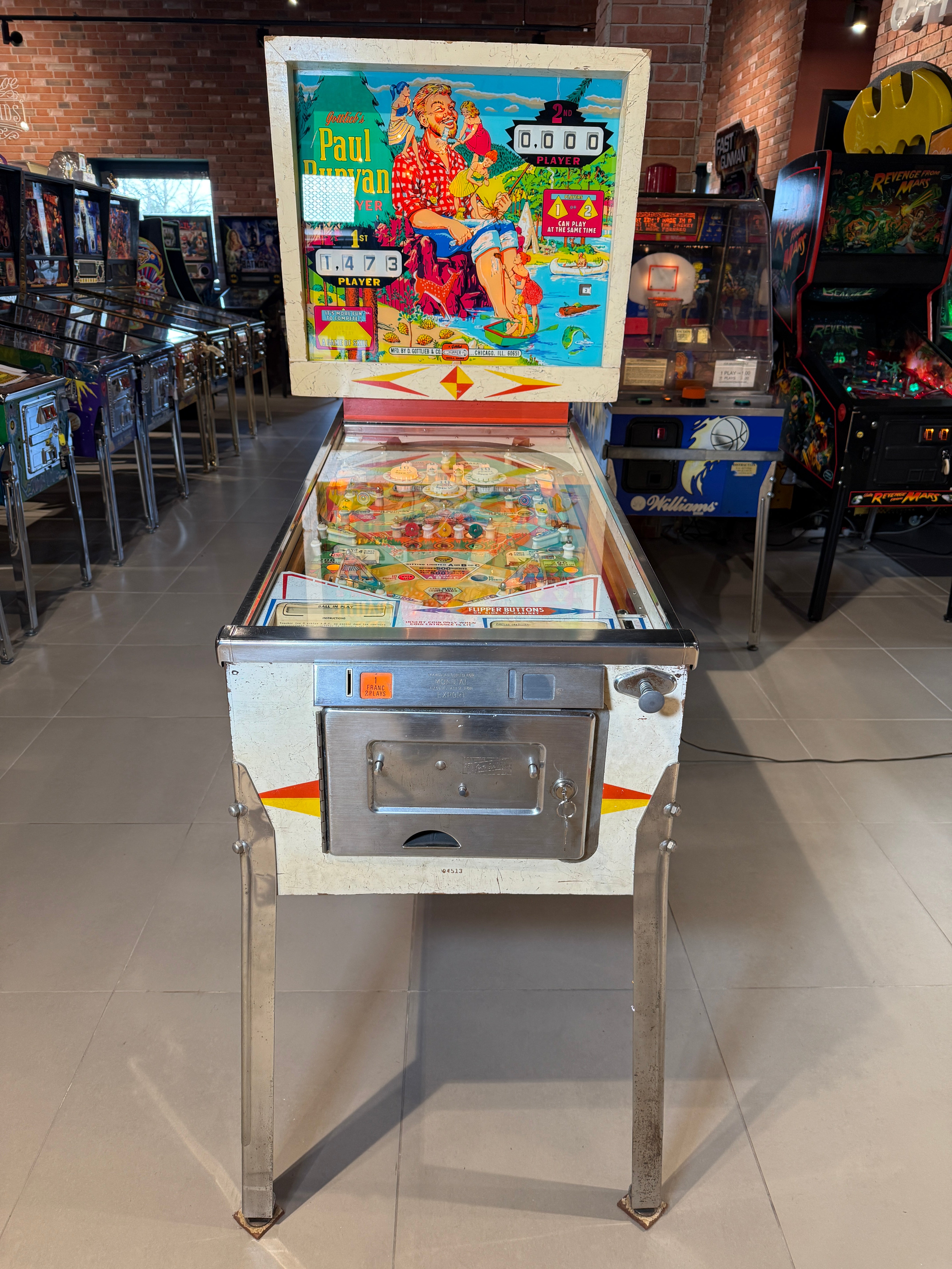 Flipper Paul Bunyan Gottlieb 1968 ( rare ) occasion