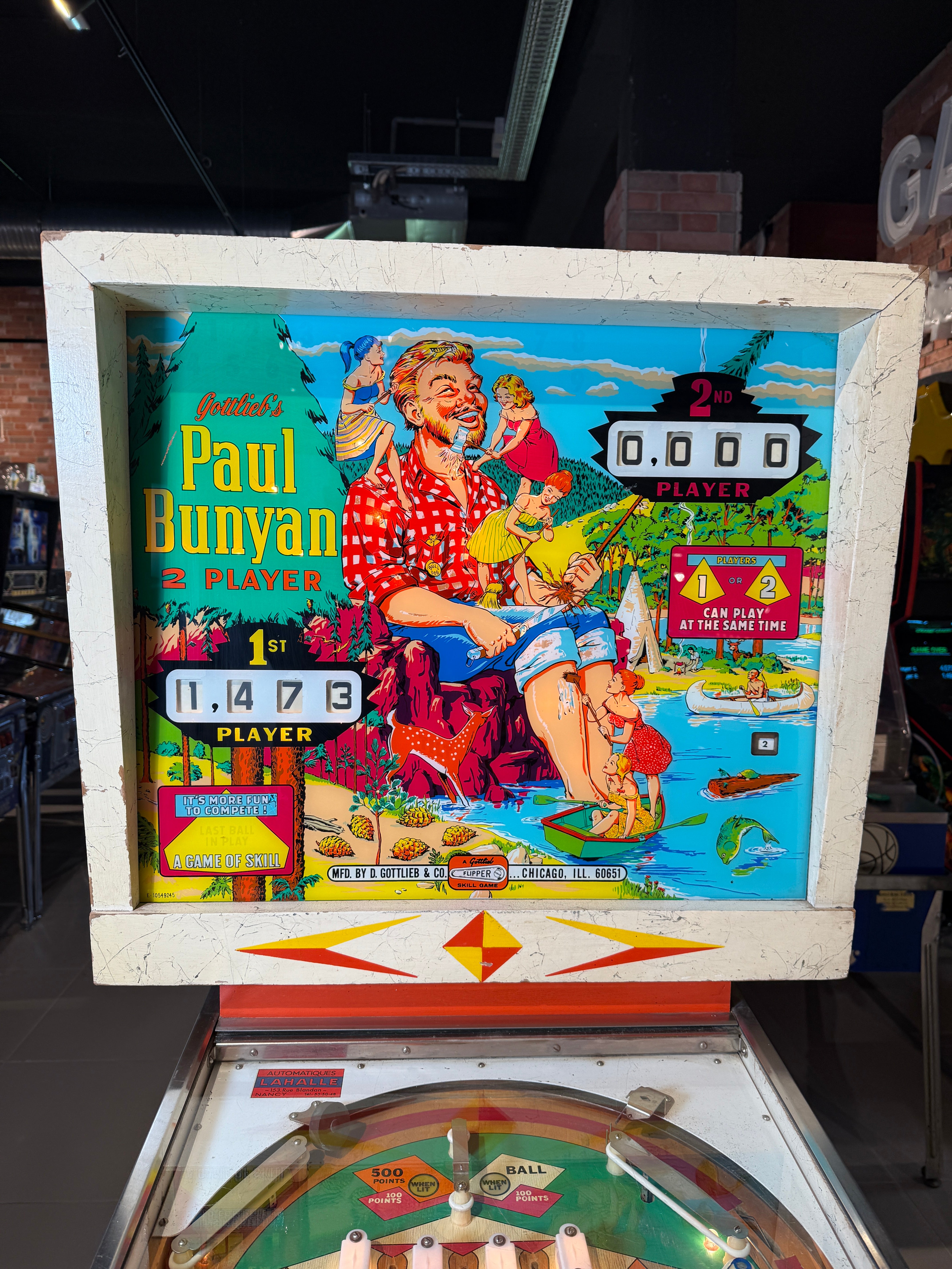 Flipper Paul Bunyan Gottlieb 1968 ( rare ) occasion