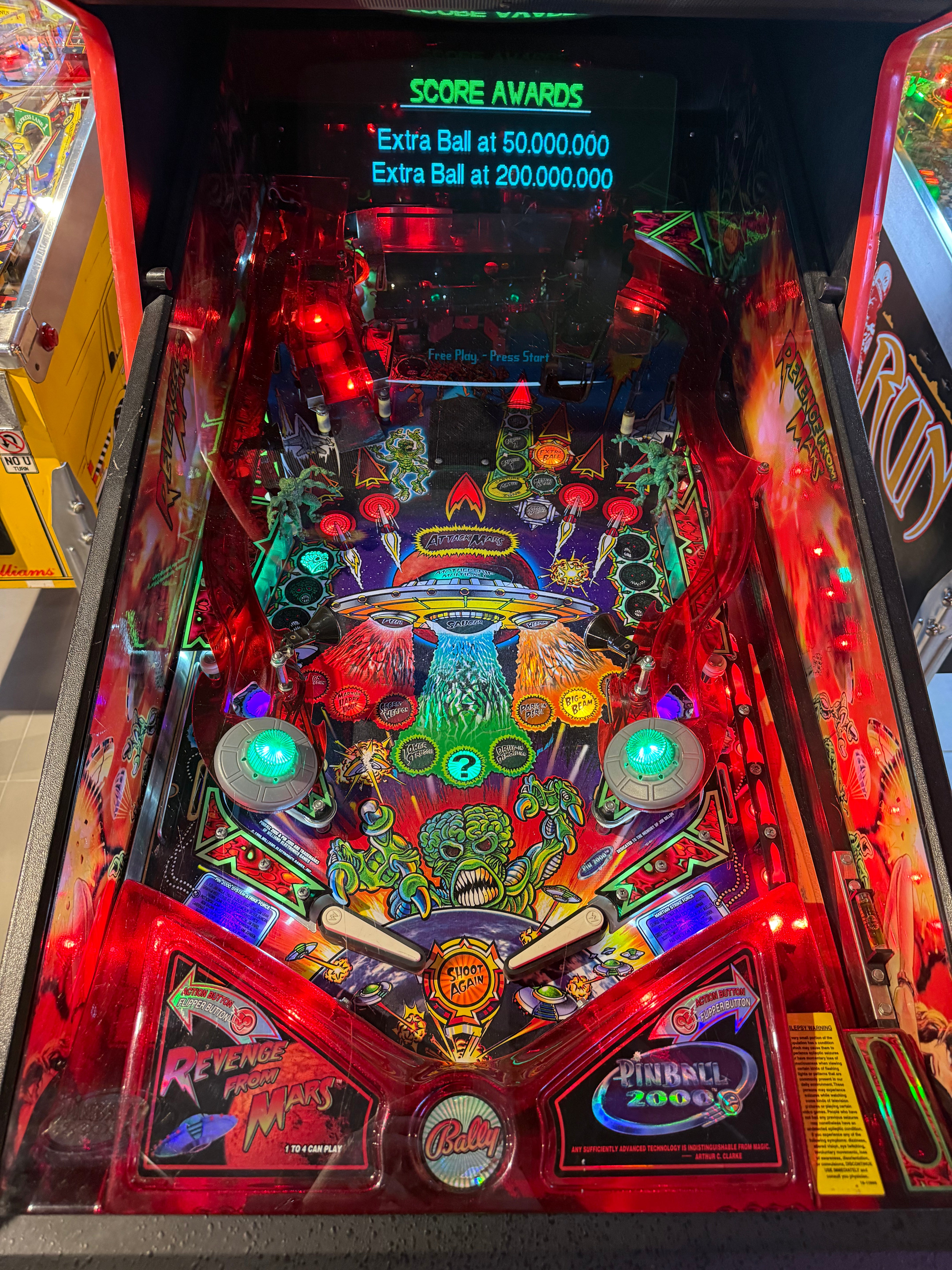 flipper revenge from mars bally pinball gameplay