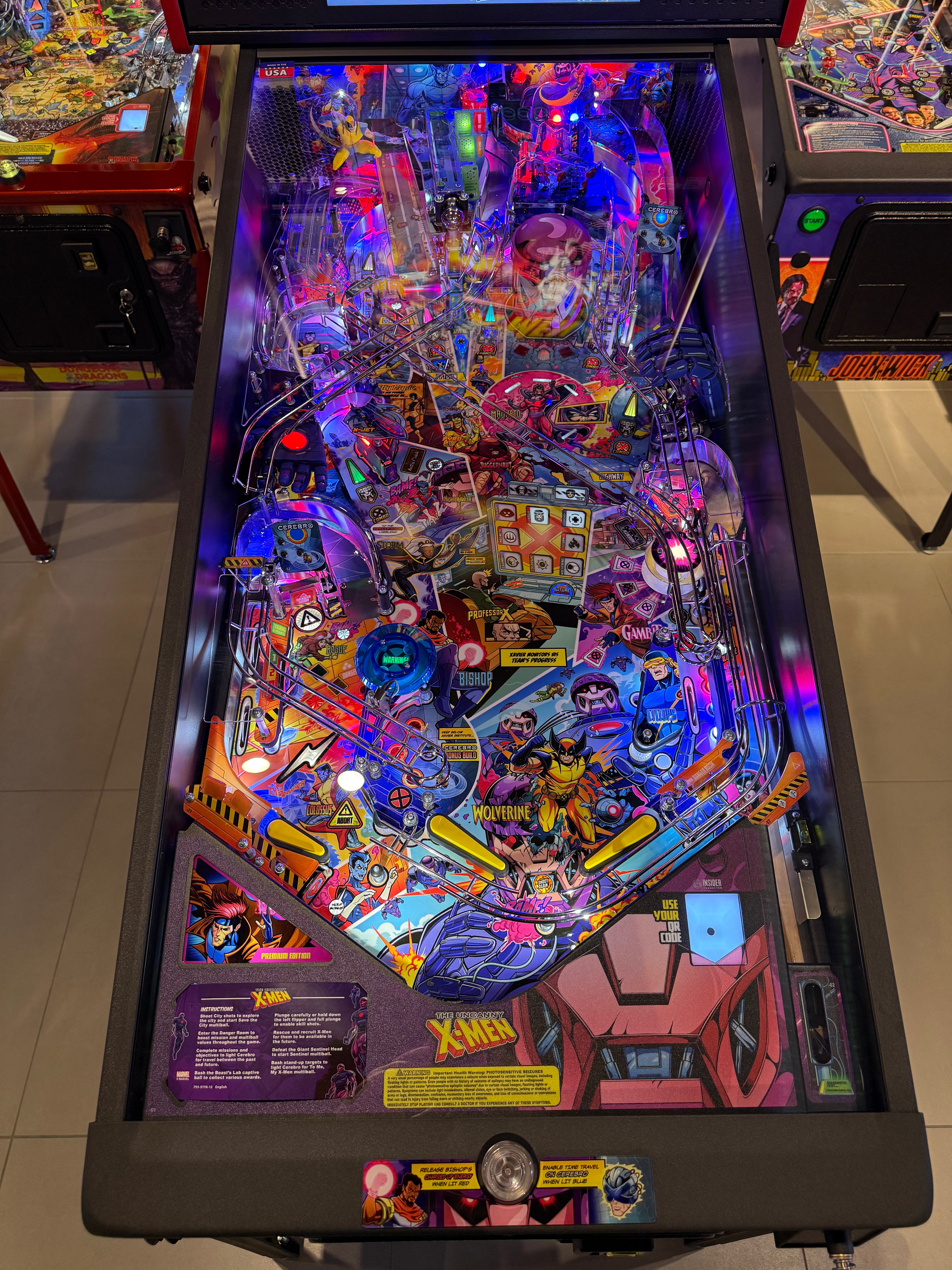 plateau flipper xmen stern premium playfield