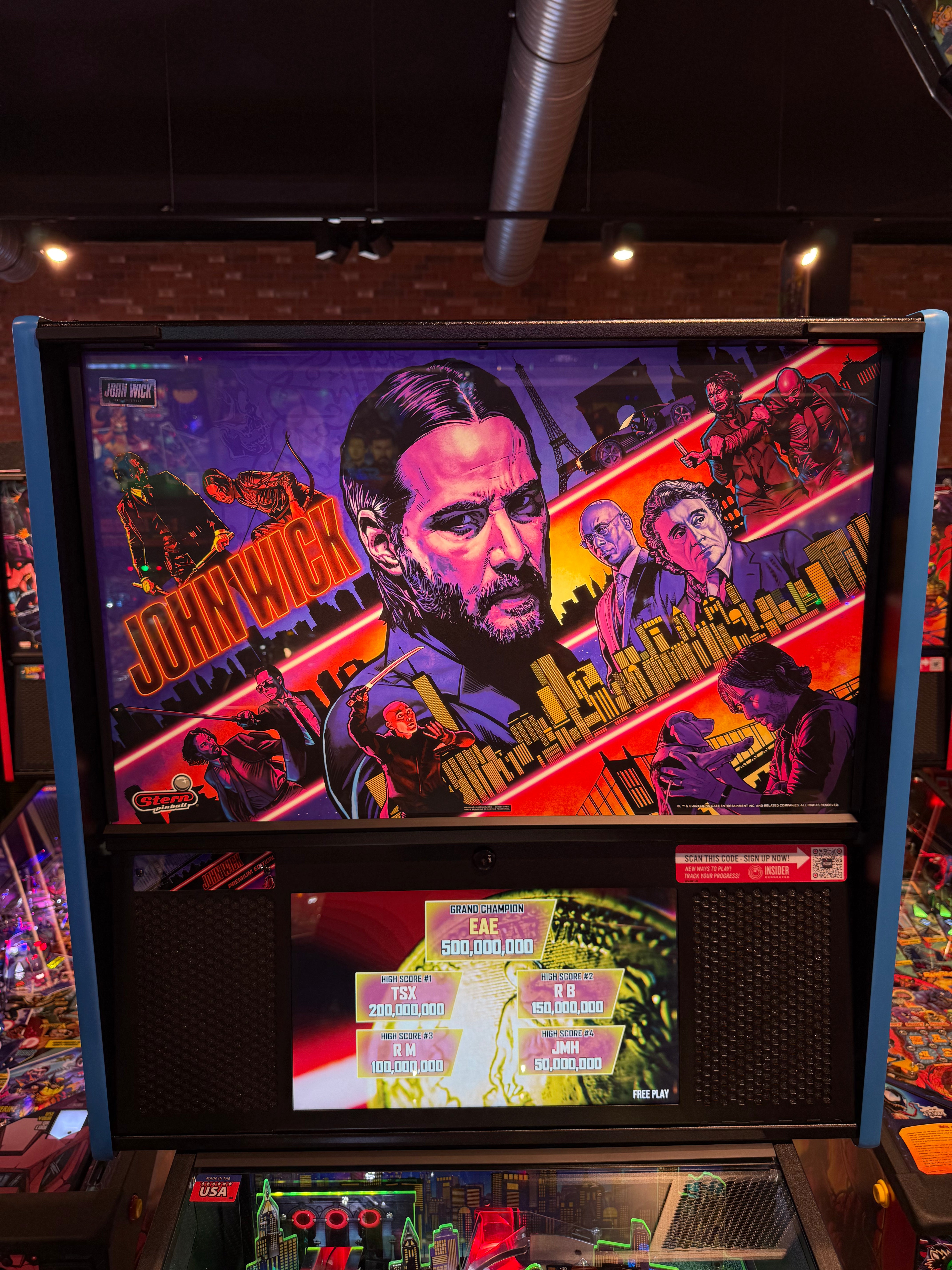 backglass flipper john wick stern premium