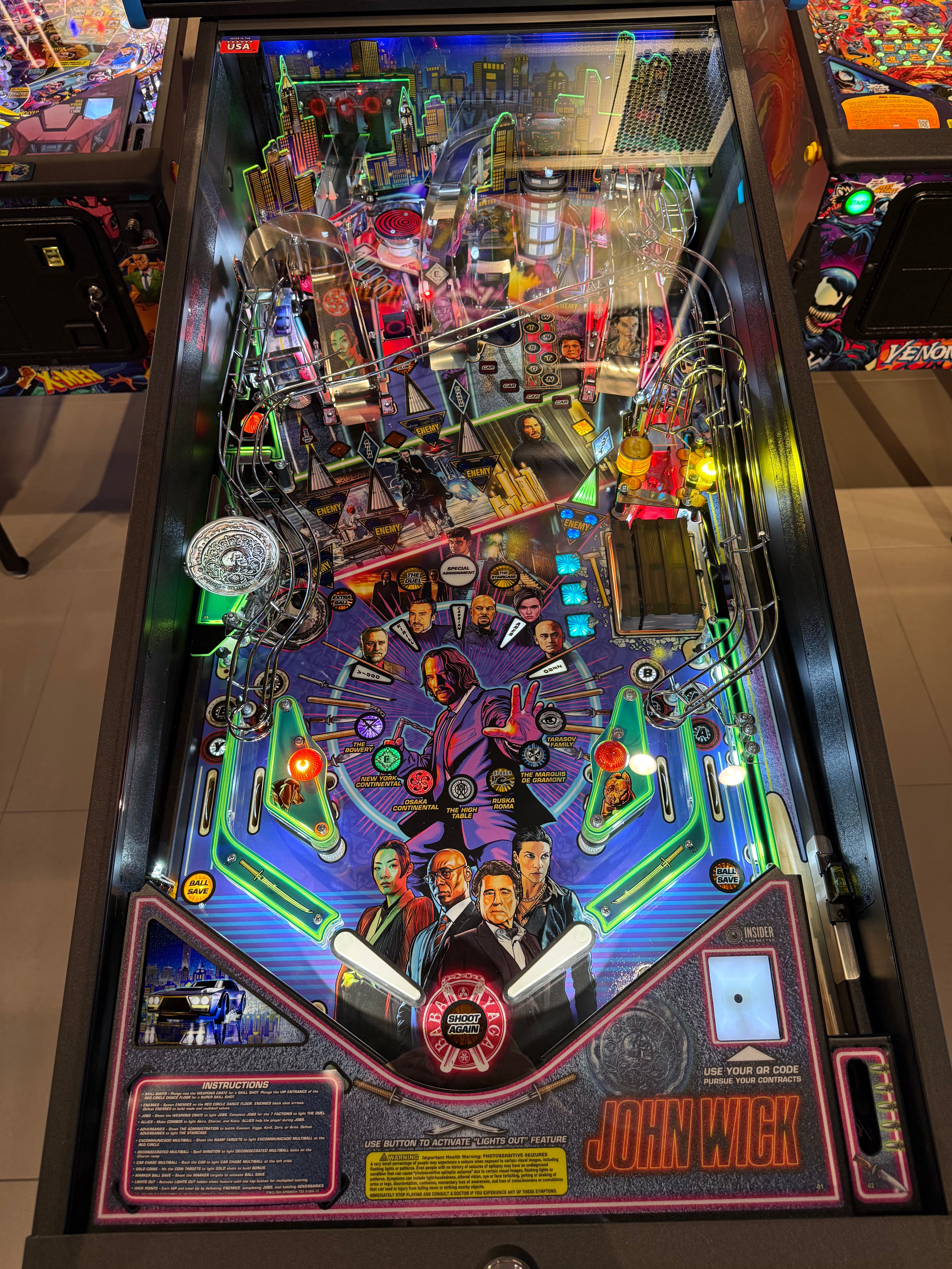 plateau flipper john wick stern premium playfield