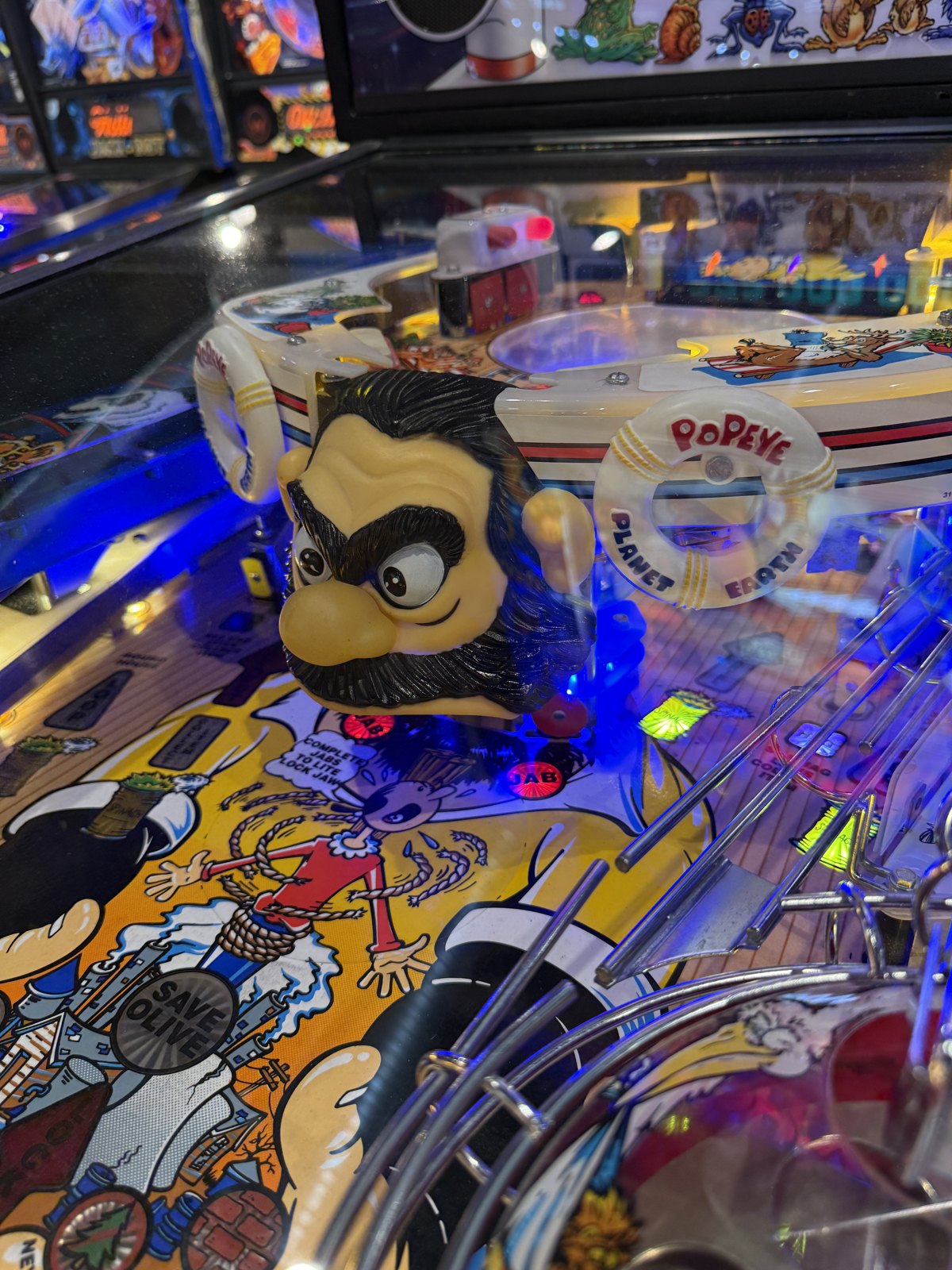 Flipper Popeye Saves the Earth Bally 1994 d'occasion à vendre – Vintage Legends (photo 8)