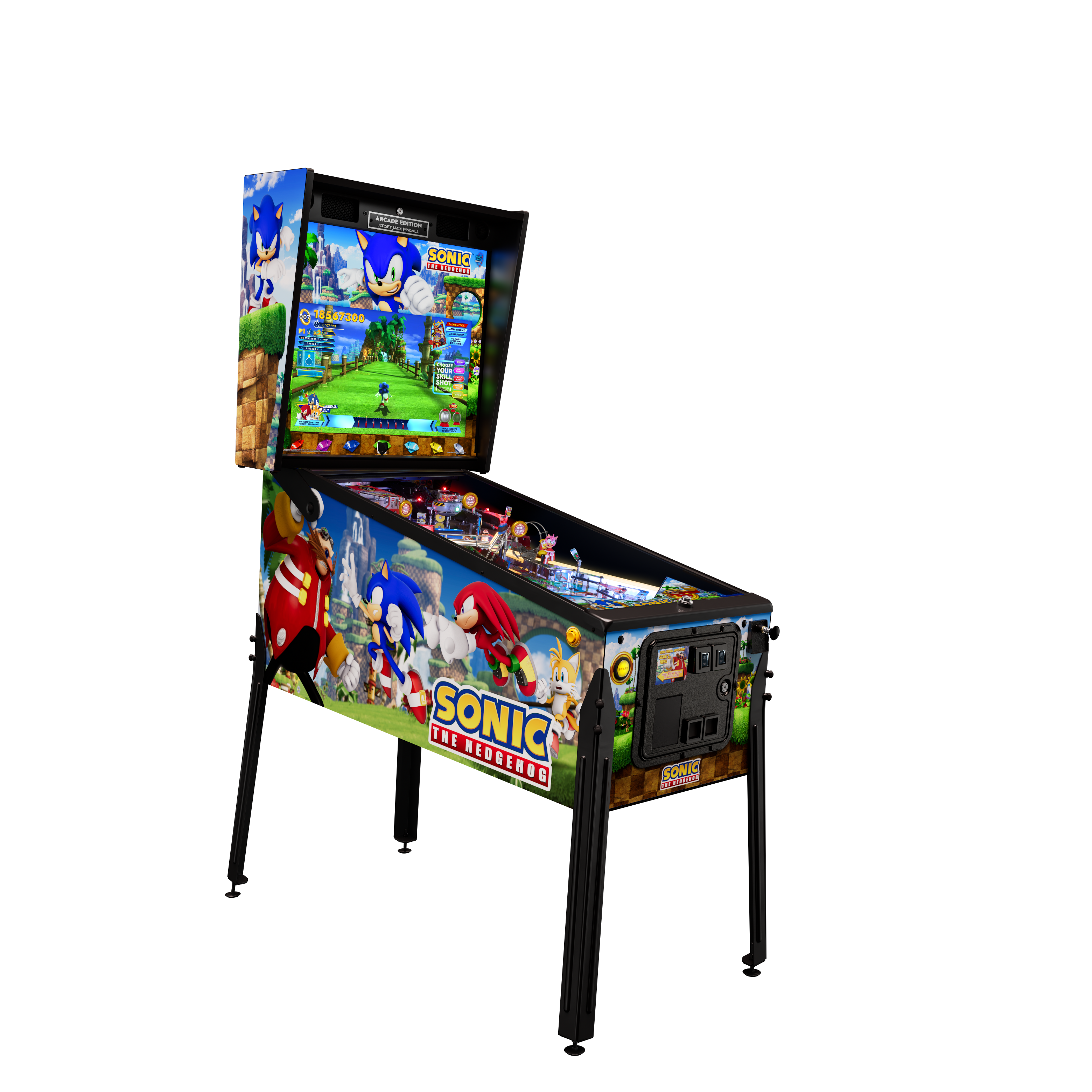 Flipper Sonic the Hedgehog Arcade Edition Jersey Jack Pinball – cabinet armure noire