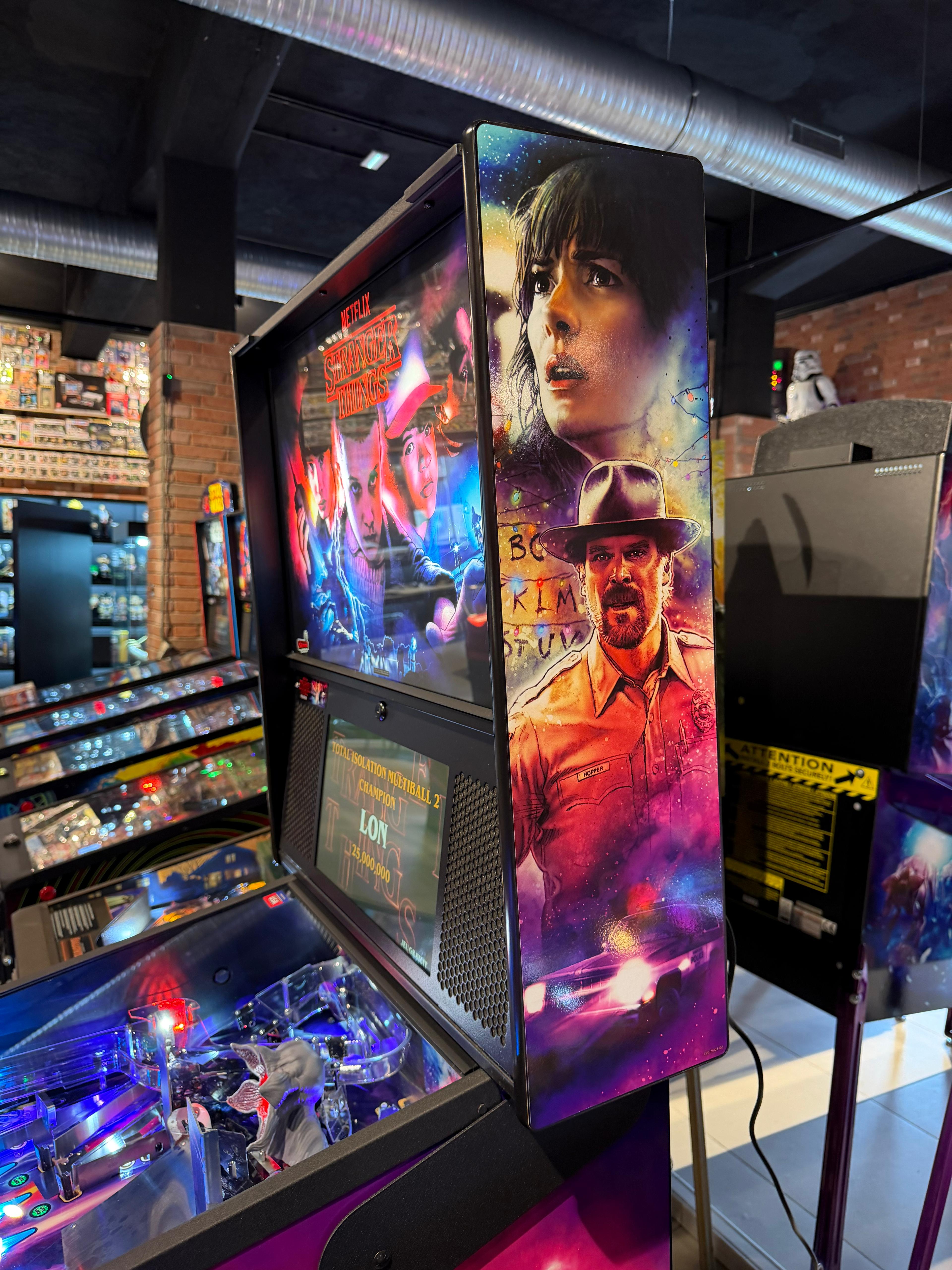 flipper stranger things pro stern pinball moderne