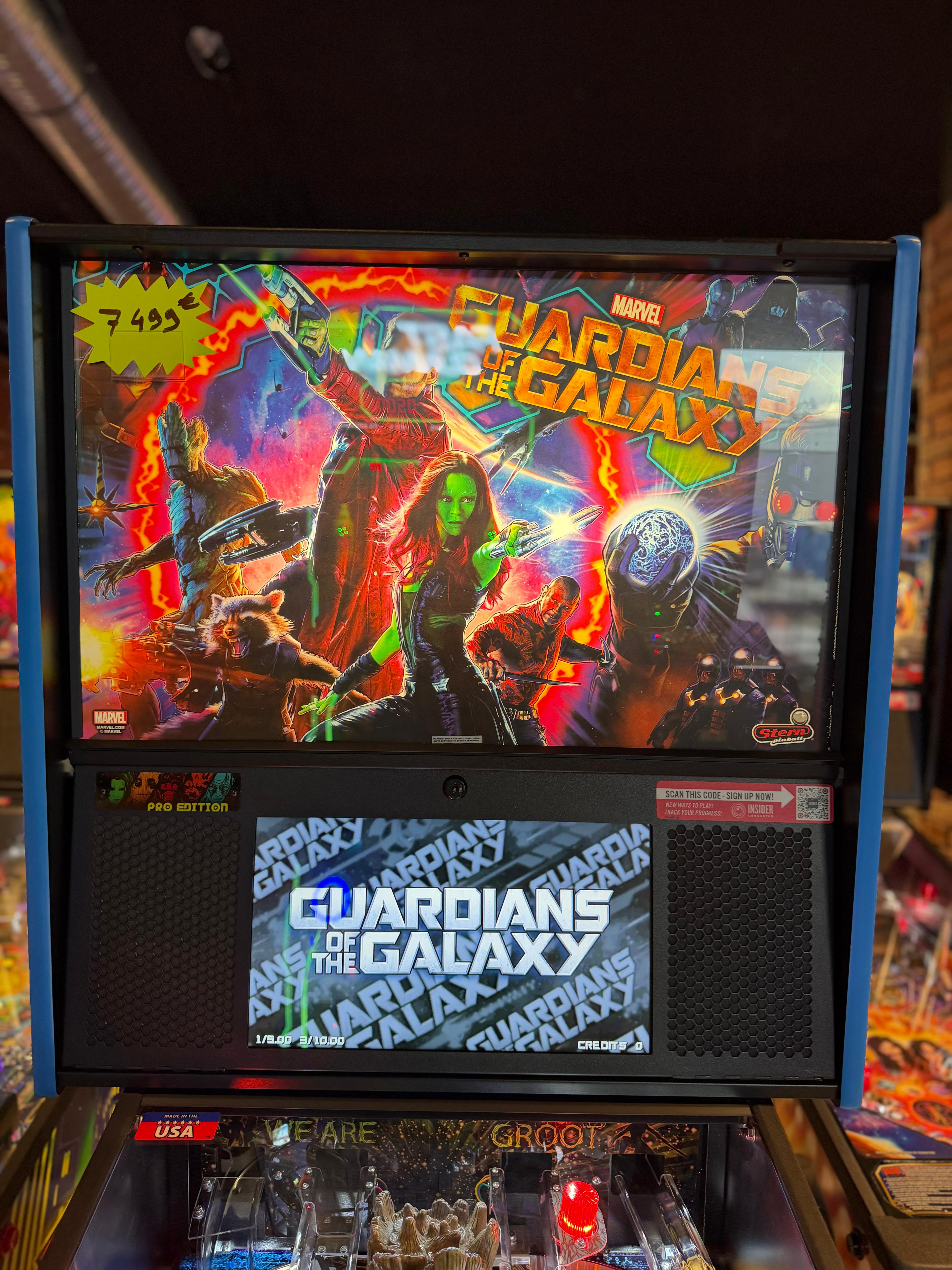 backglass flipper guardians of the galaxy stern