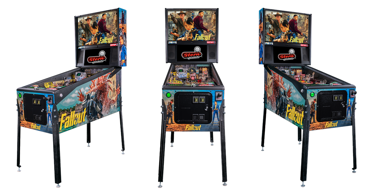 Flipper Fallout Pro Stern – trois vues du cabinet