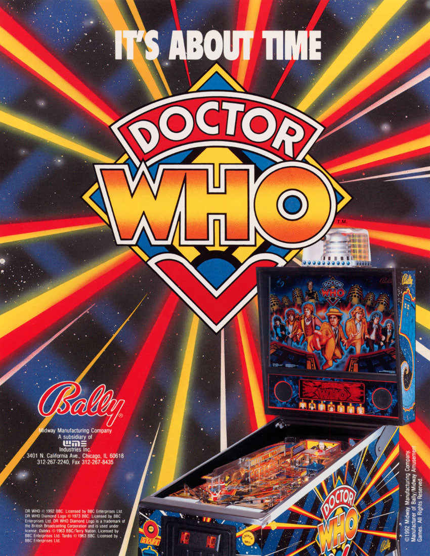 Flyer d'origine Bally Doctor Who 1992 - recto