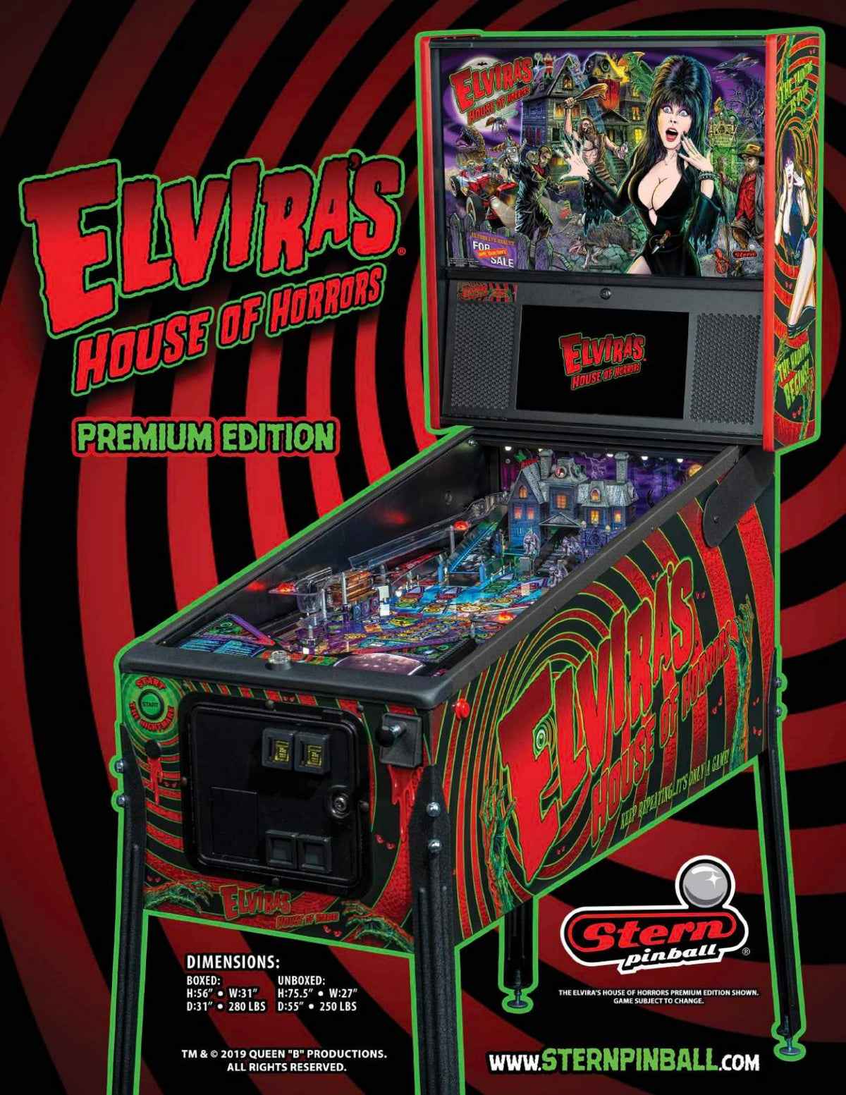 Flyer officiel Stern Elvira's House of Horrors Premium Edition - recto