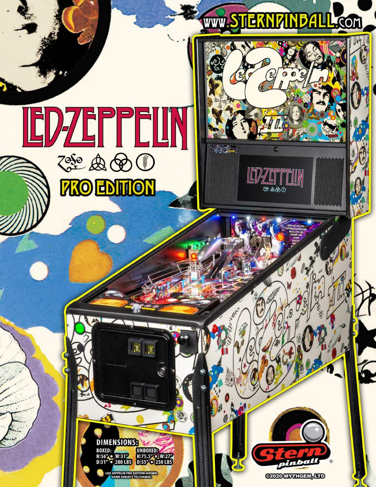 Flyer officiel Stern Led Zeppelin Pro Edition - recto