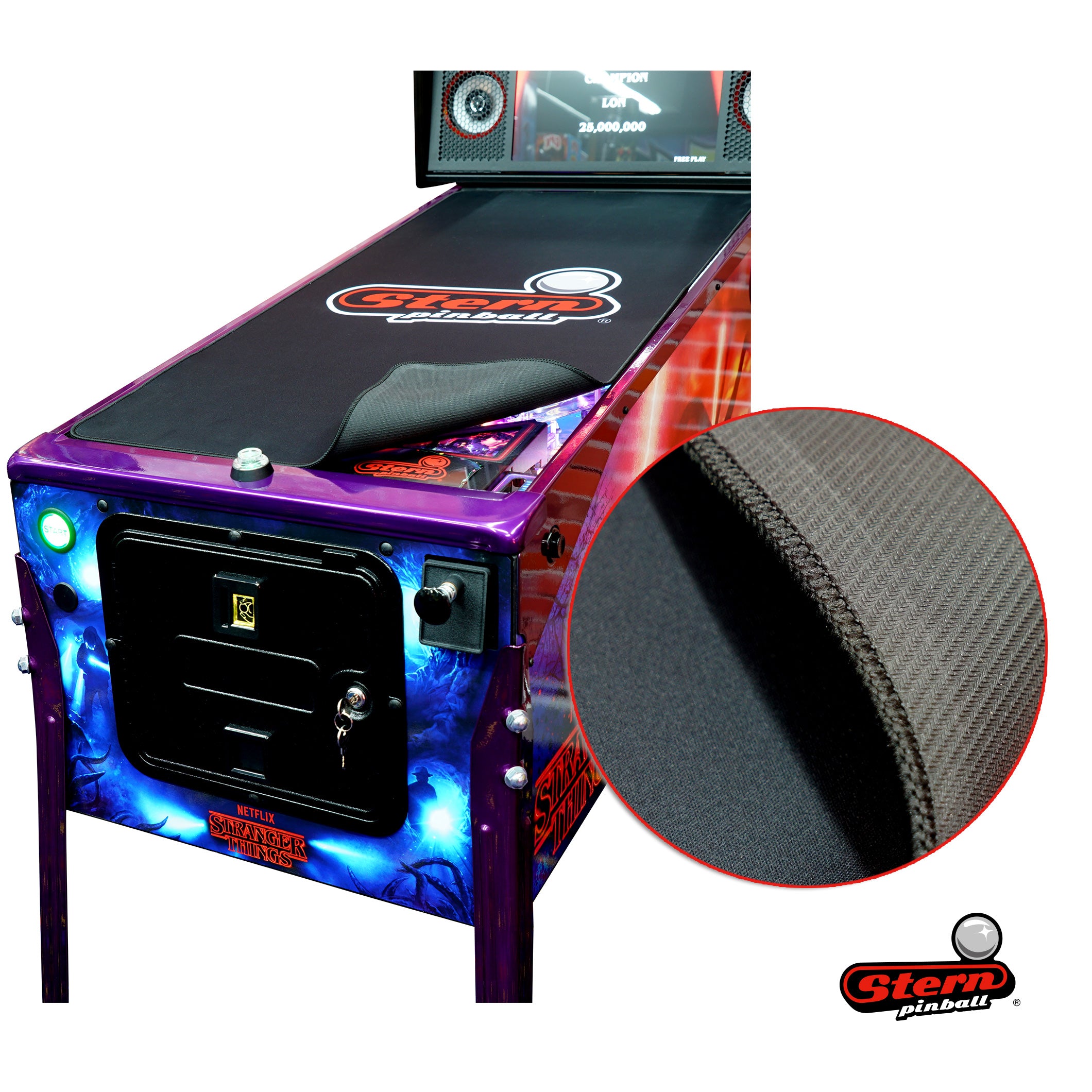 Tapis protection vitre flipper Stern – pose sur plateau