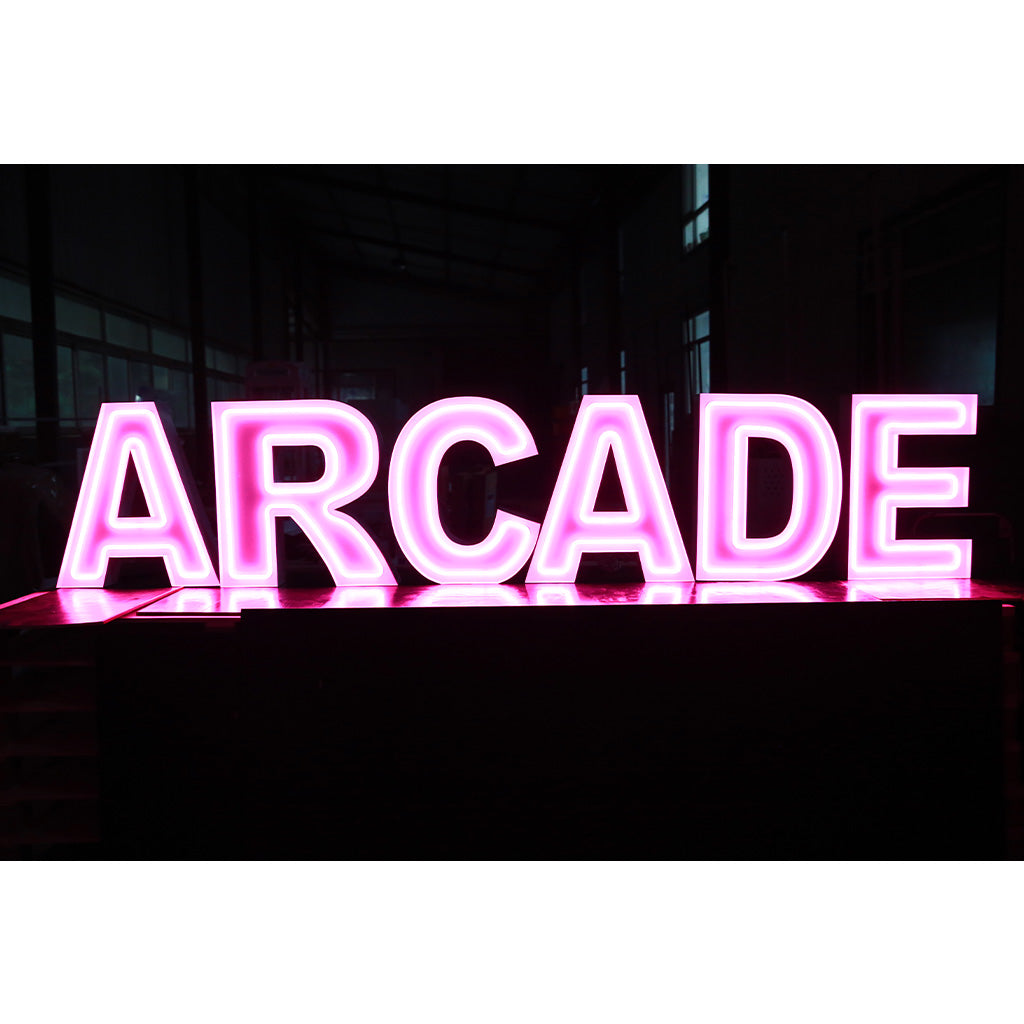 6 lettres lumineuses professionnelles XL RGB Bluetooth largeur 3,10 mètre (ARCADE)