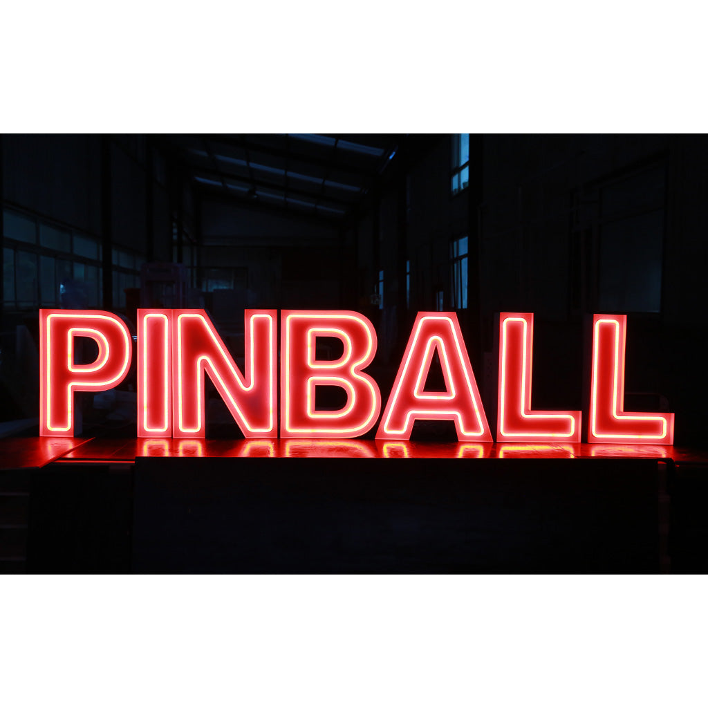 7 lettres lumineuses professionnelles XL RGB Bluetooth largeur 2,93 mètre (PINBALL)