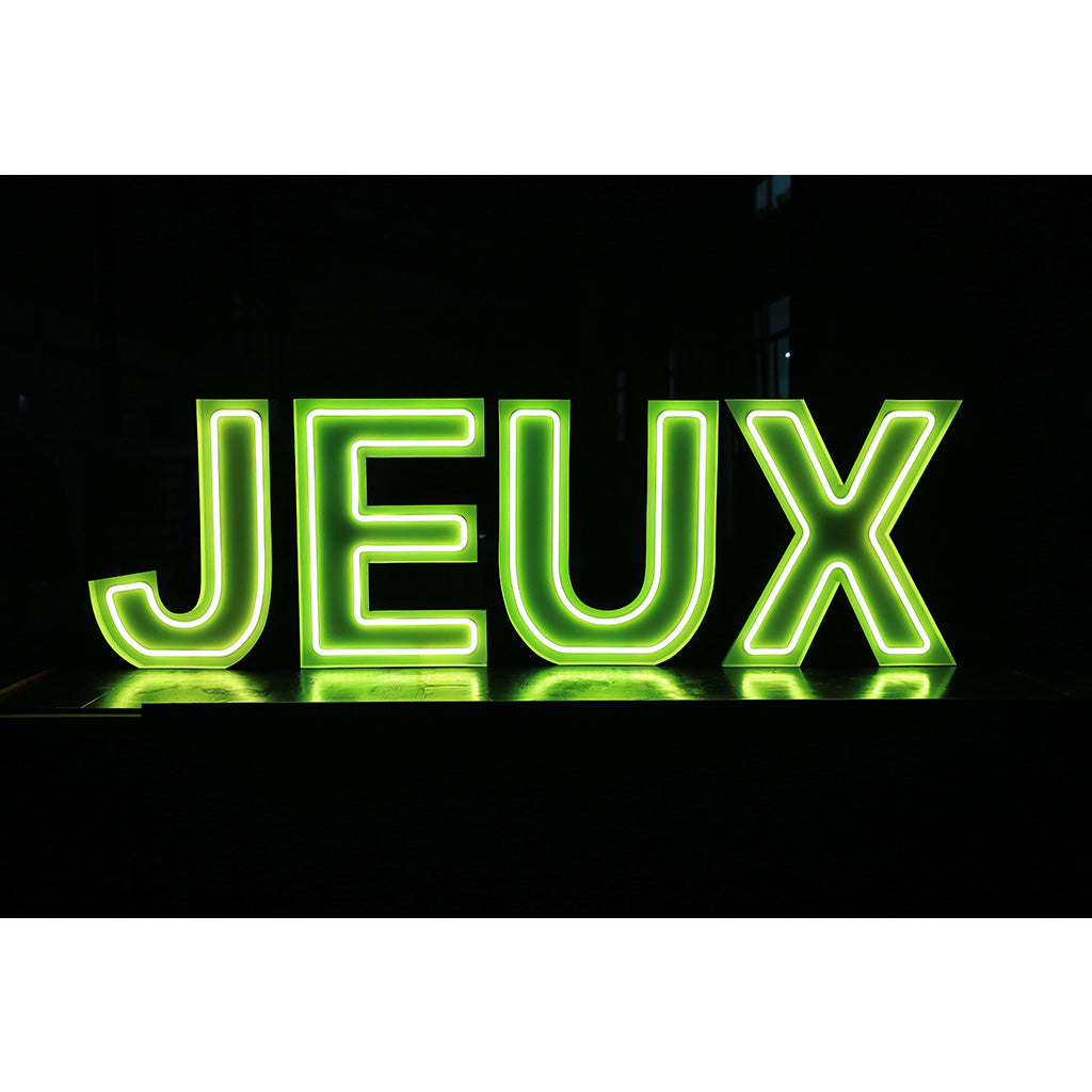 4 lettres lumineuses professionnelles XL RGB Bluetooth largeur 1,88 mètre (JEUX)