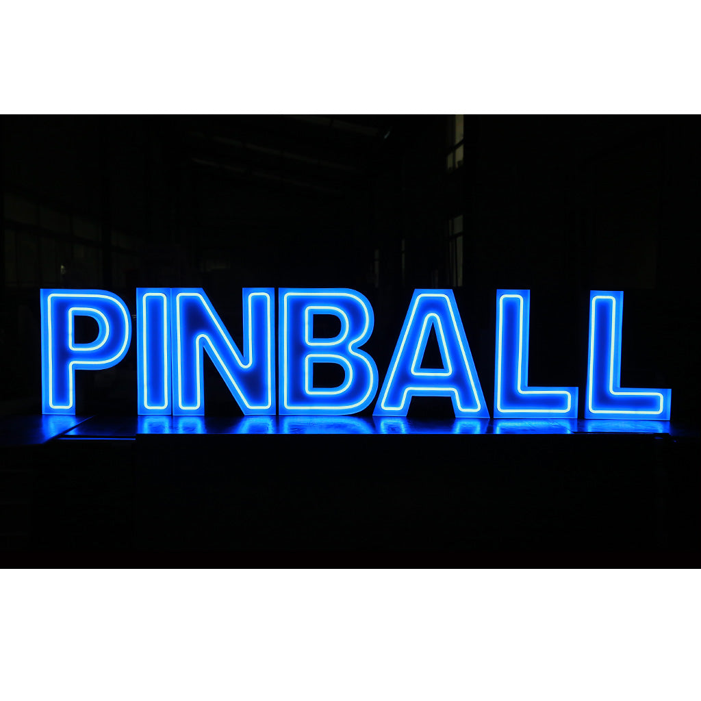 7 lettres lumineuses professionnelles XL RGB Bluetooth largeur 2,93 mètre (PINBALL)