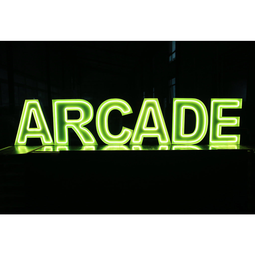 6 lettres lumineuses professionnelles XL RGB Bluetooth largeur 3,10 mètre (ARCADE)