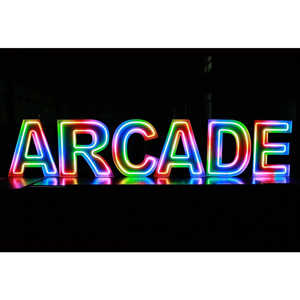 6 lettres lumineuses professionnelles XL RGB Bluetooth largeur 3,10 mètre (ARCADE)