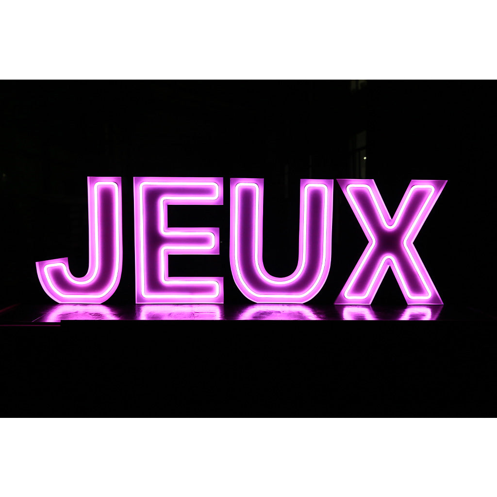 4 lettres lumineuses professionnelles XL RGB Bluetooth largeur 1,88 mètre (JEUX)